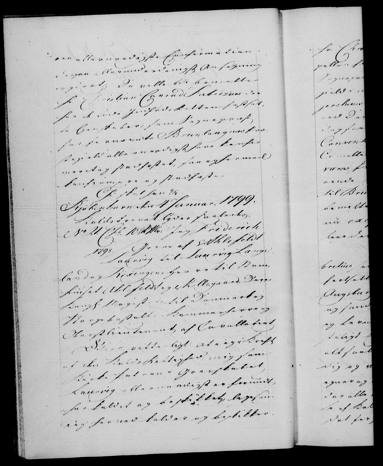 Danske Kanselli 1572-1799, RA/EA-3023/F/Fc/Fca/Fcaa/L0059: Norske registre, 1799, p. 1b