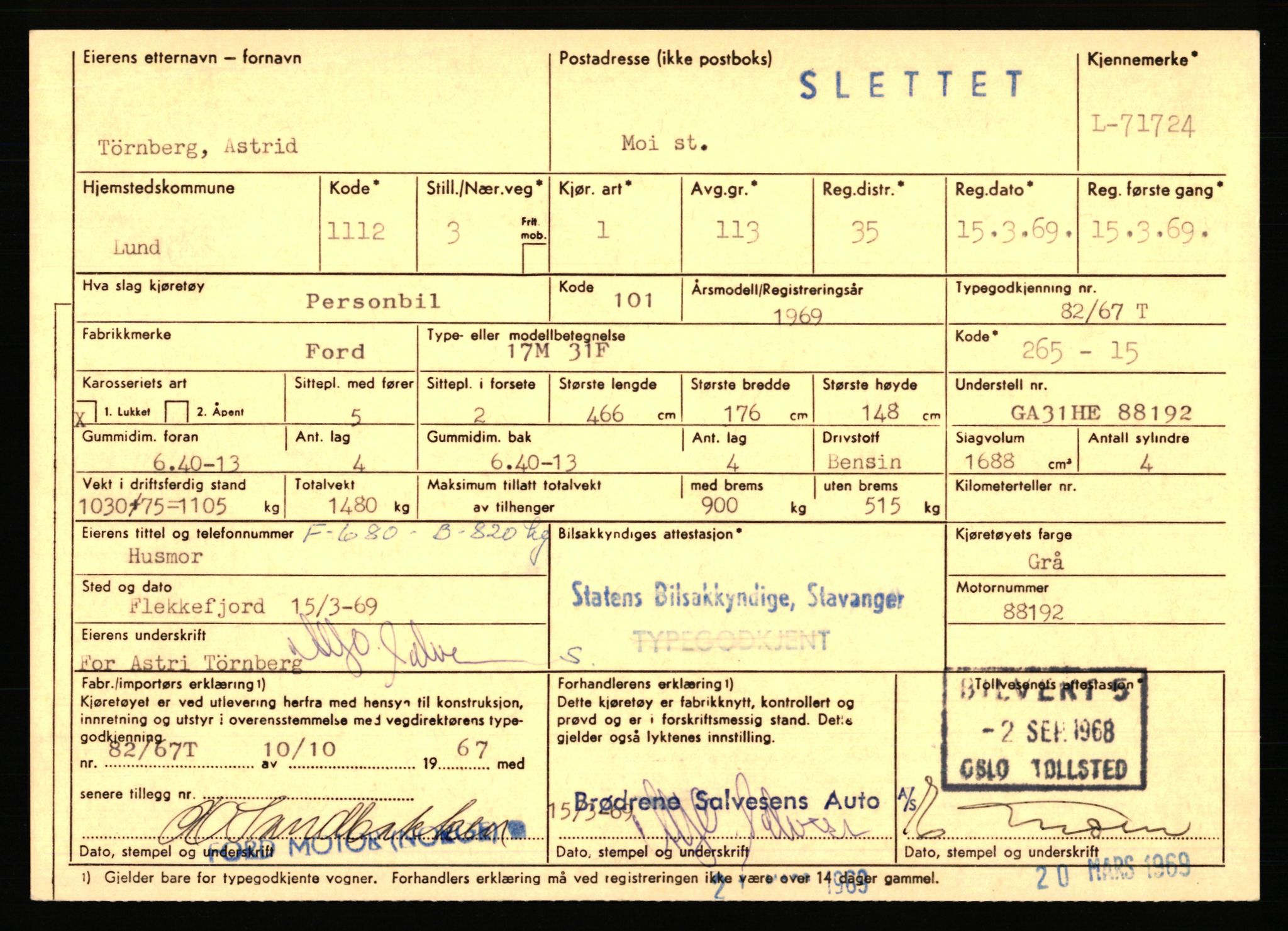 Stavanger trafikkstasjon, AV/SAST-A-101942/0/F/L0067: L-71600 - L-74999, 1930-1971, p. 85