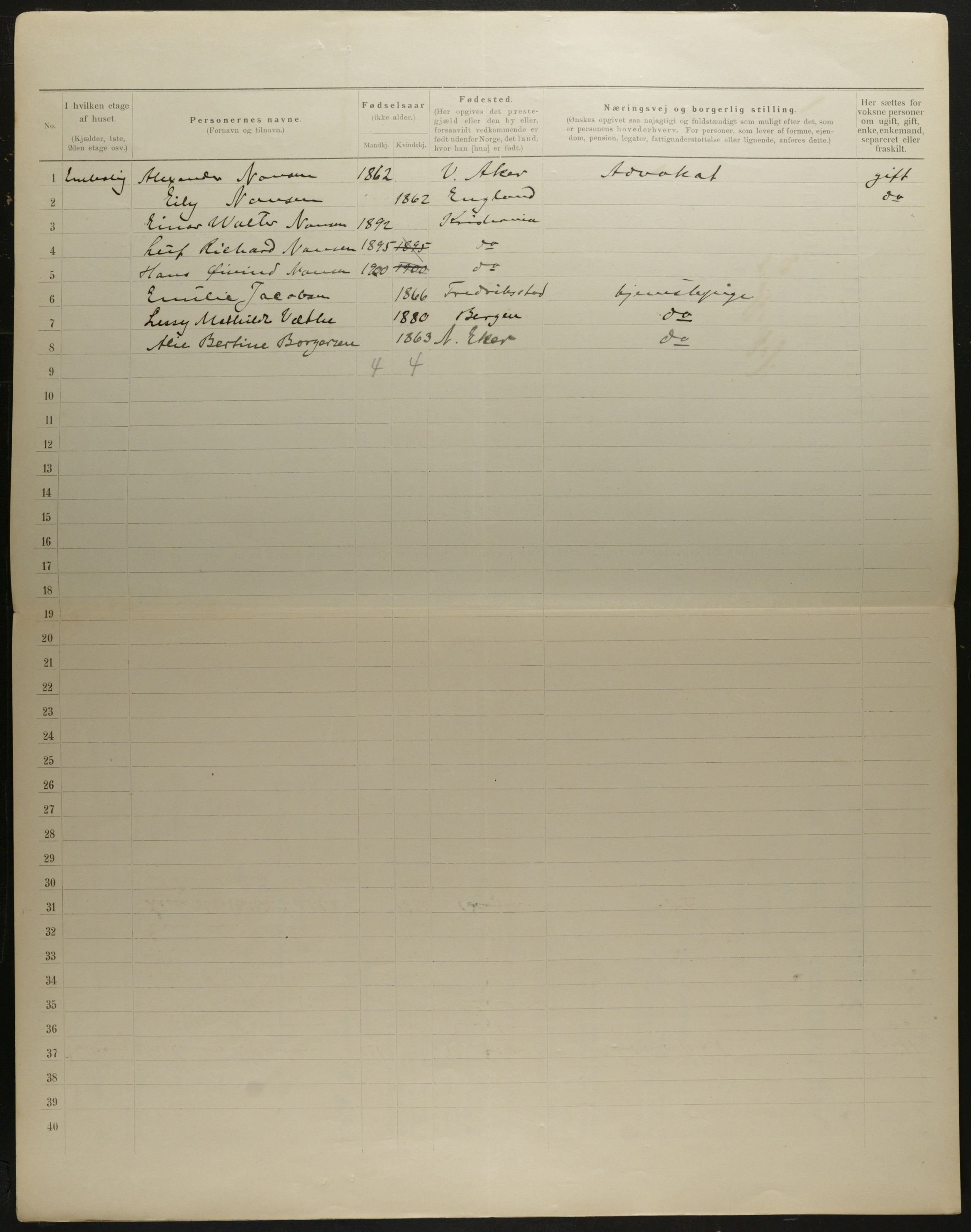 OBA, Municipal Census 1901 for Kristiania, 1901, p. 5403