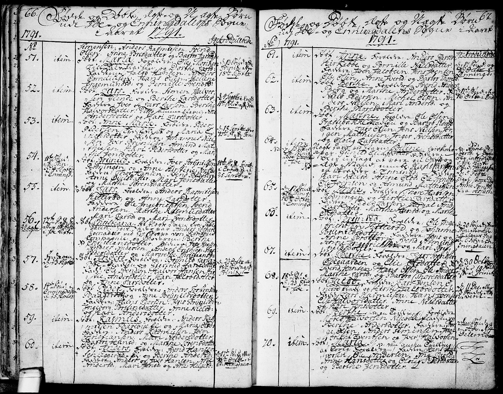 Idd prestekontor Kirkebøker, AV/SAO-A-10911/F/Fc/L0001: Parish register (official) no. III 1, 1770-1814, p. 66-67