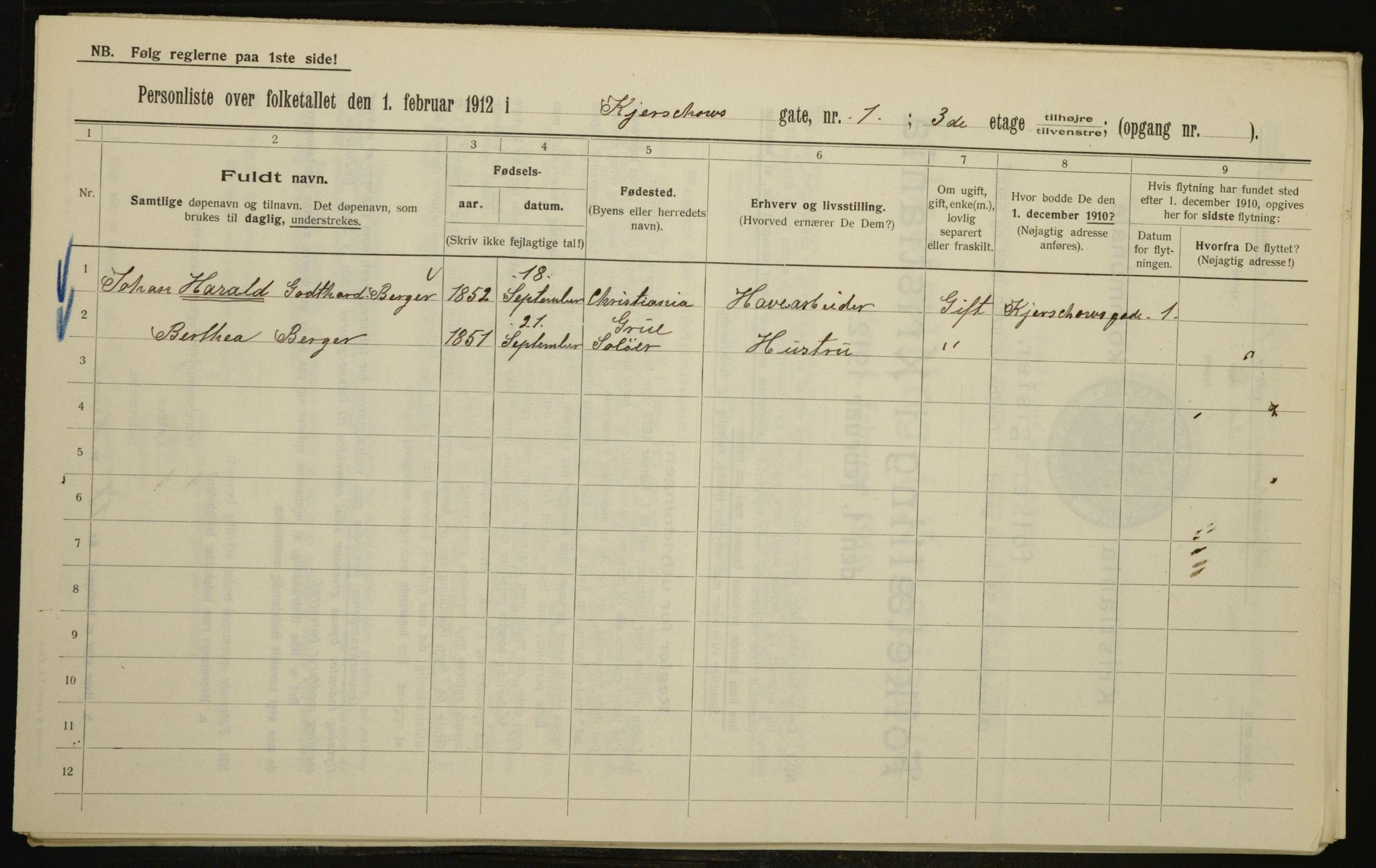 OBA, Municipal Census 1912 for Kristiania, 1912, p. 49688