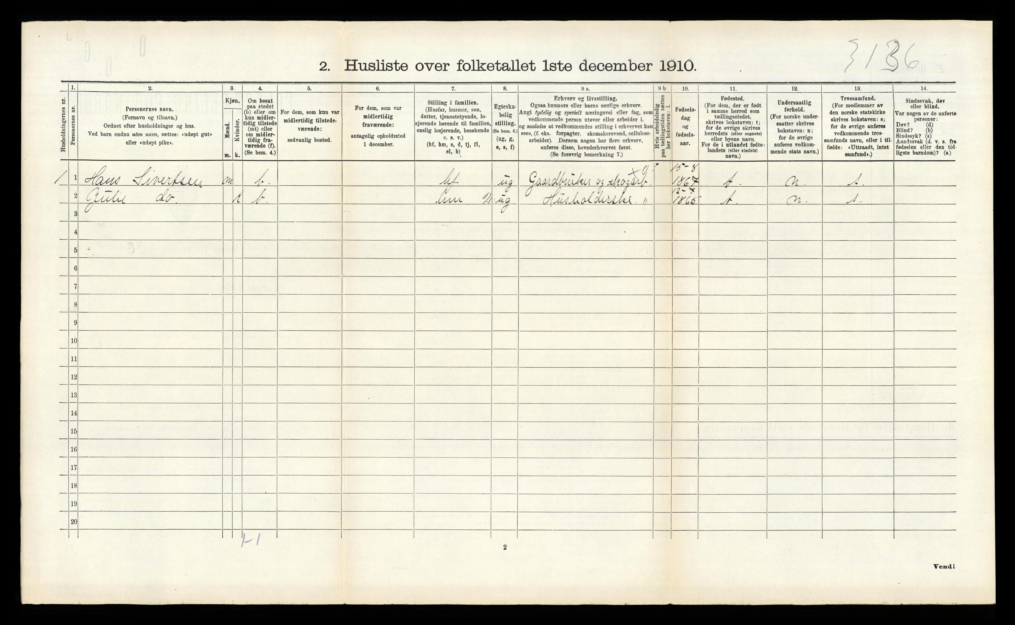 RA, 1910 census for Hamarøy, 1910, p. 903