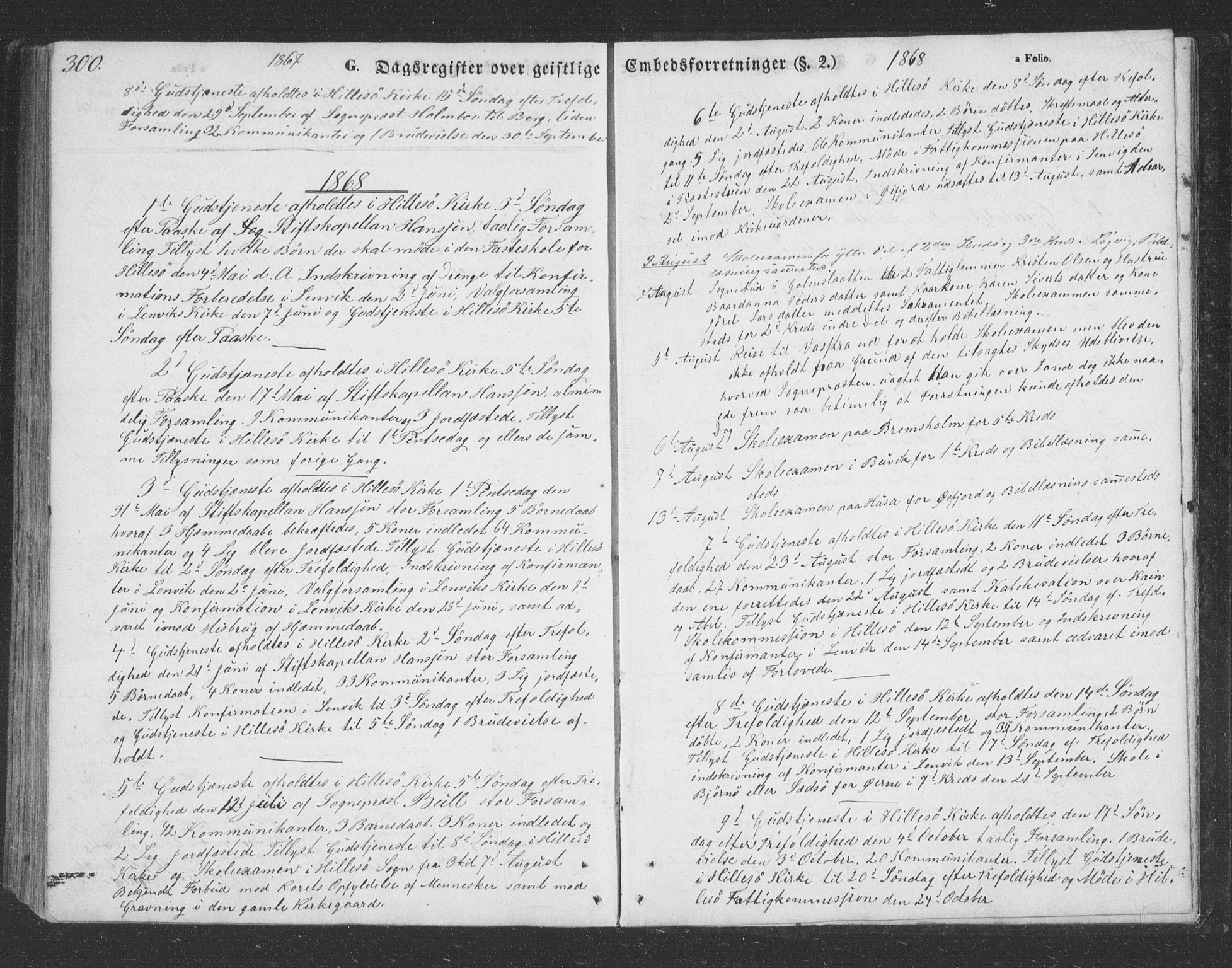 Lenvik sokneprestembete, SATØ/S-1310/H/Ha/Hab/L0020klokker: Parish register (copy) no. 20, 1855-1883, p. 300