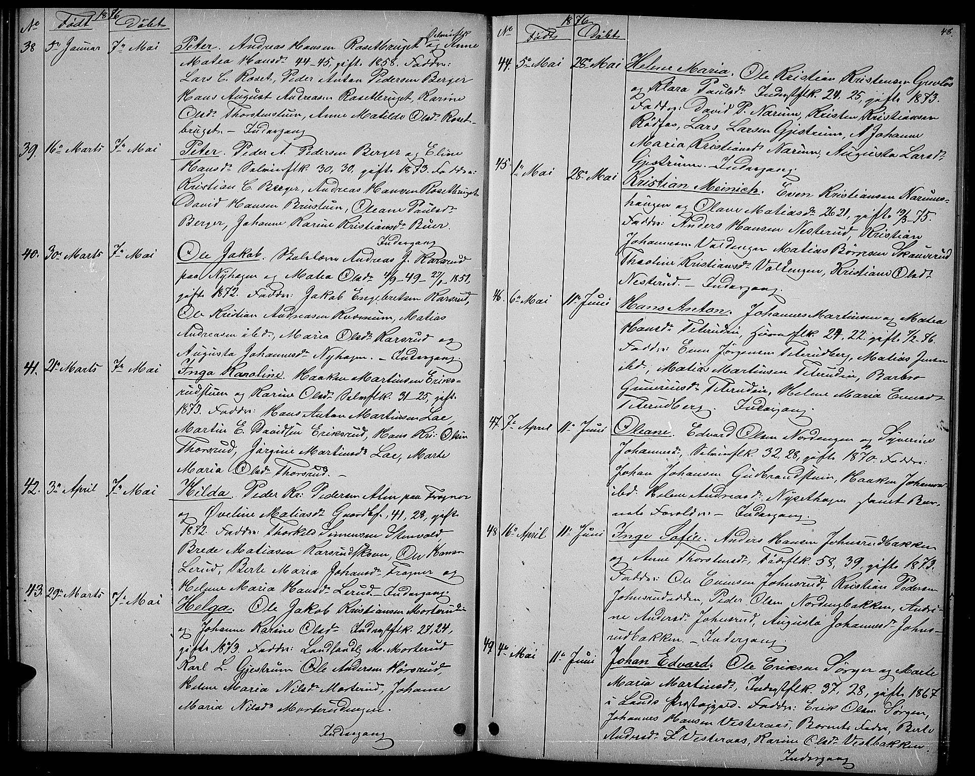 Vestre Toten prestekontor, AV/SAH-PREST-108/H/Ha/Hab/L0006: Parish register (copy) no. 6, 1870-1887, p. 48