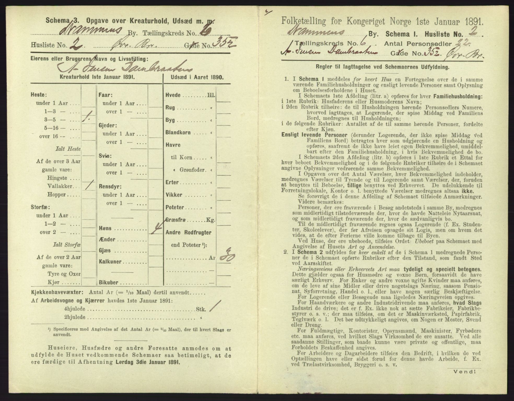 RA, 1891 census for 0602 Drammen, 1891, p. 523