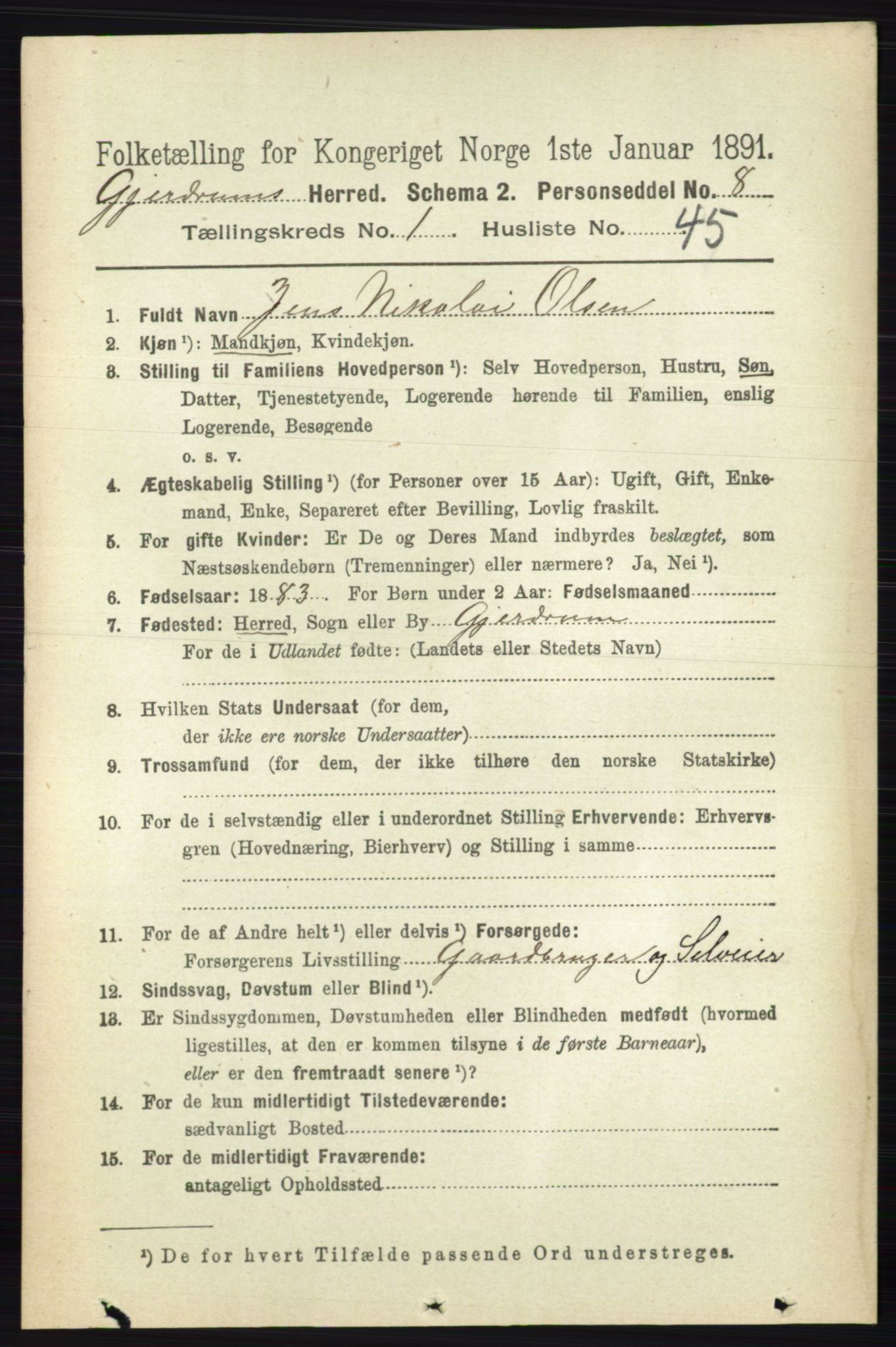 RA, 1891 census for 0234 Gjerdrum, 1891, p. 368