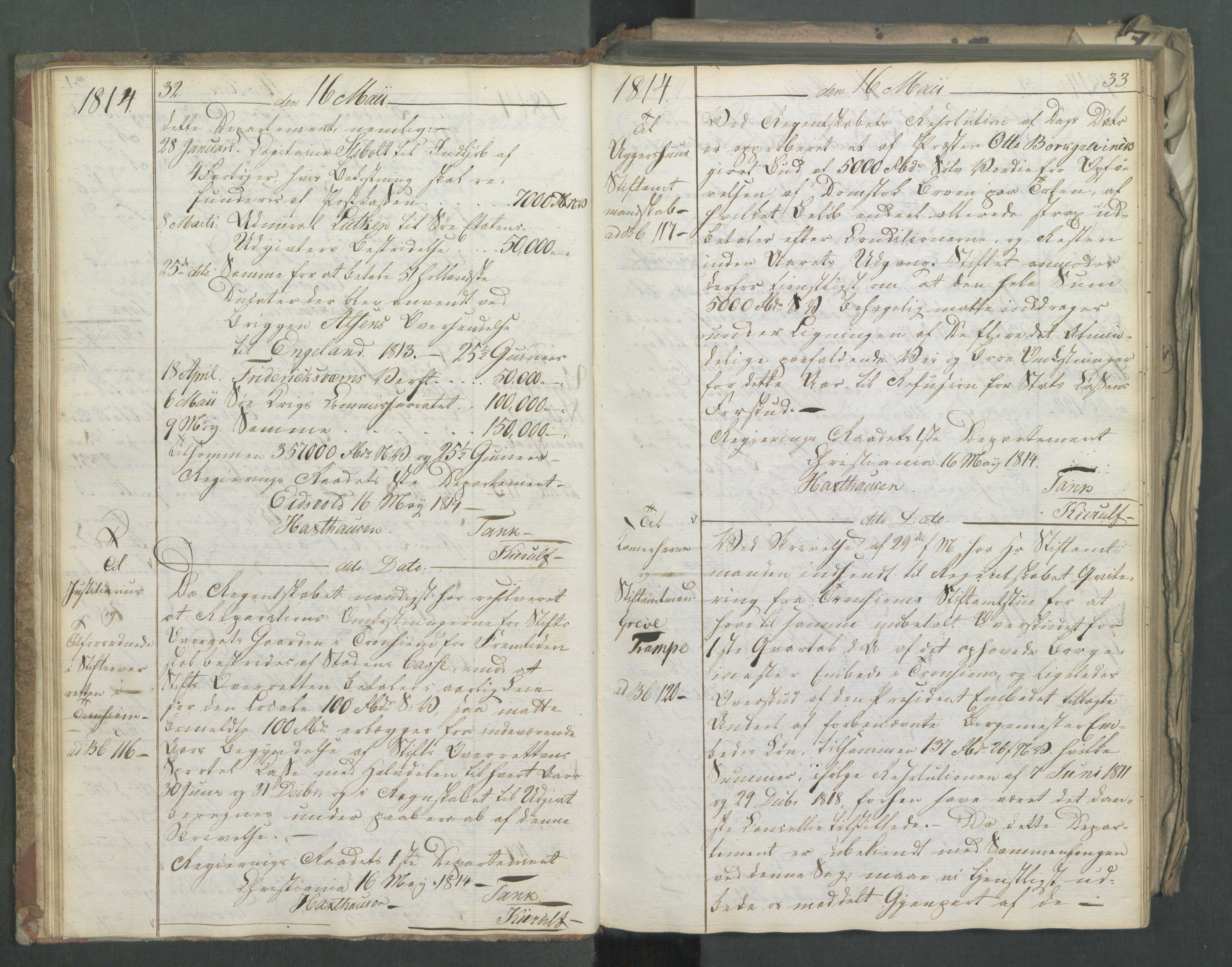 Departementene i 1814, AV/RA-S-3899/Fa/L0011: Bokholderkontoret - Kopibok, 1814, p. 32-33