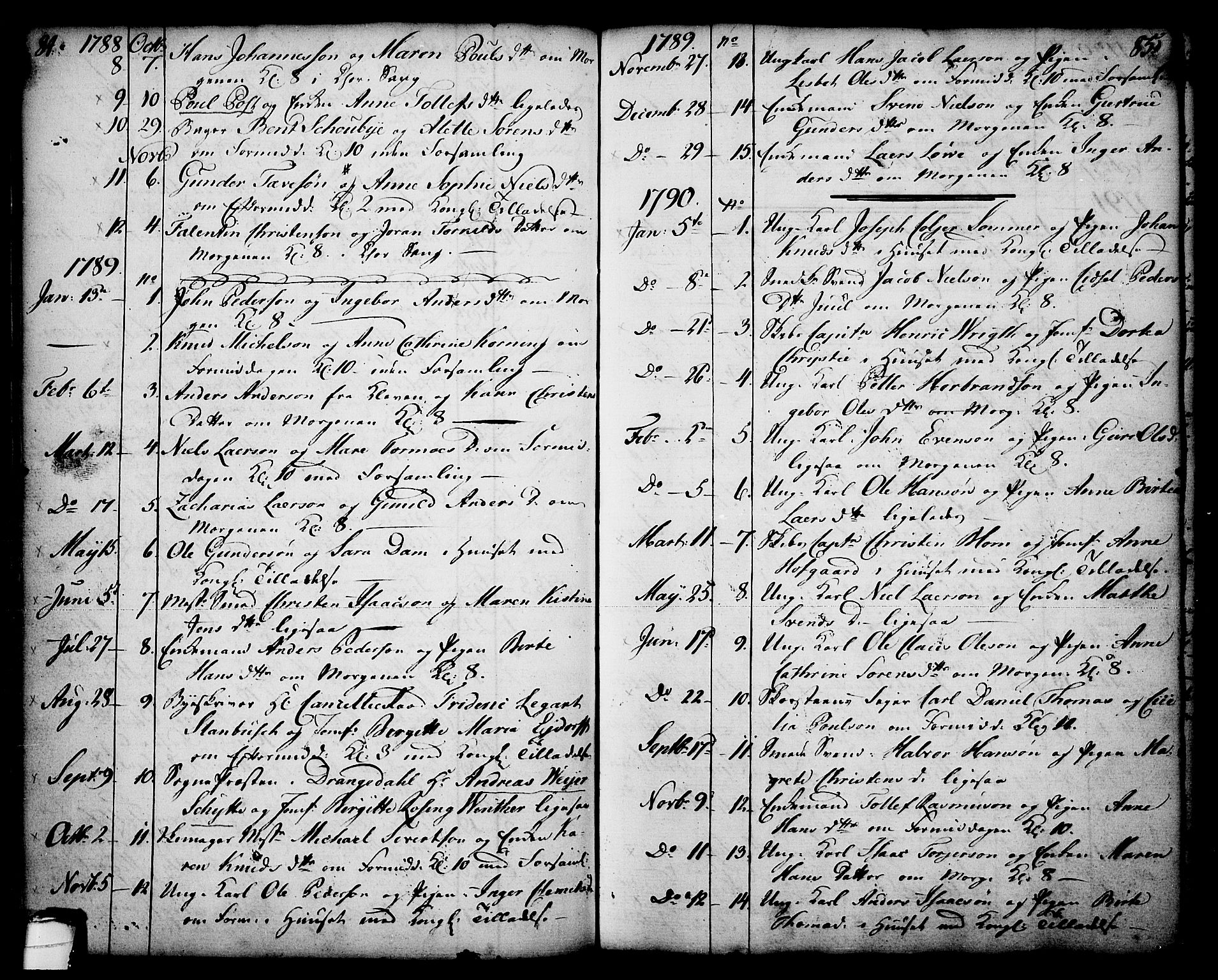 Skien kirkebøker, AV/SAKO-A-302/F/Fa/L0003: Parish register (official) no. 3, 1755-1791, p. 84-85