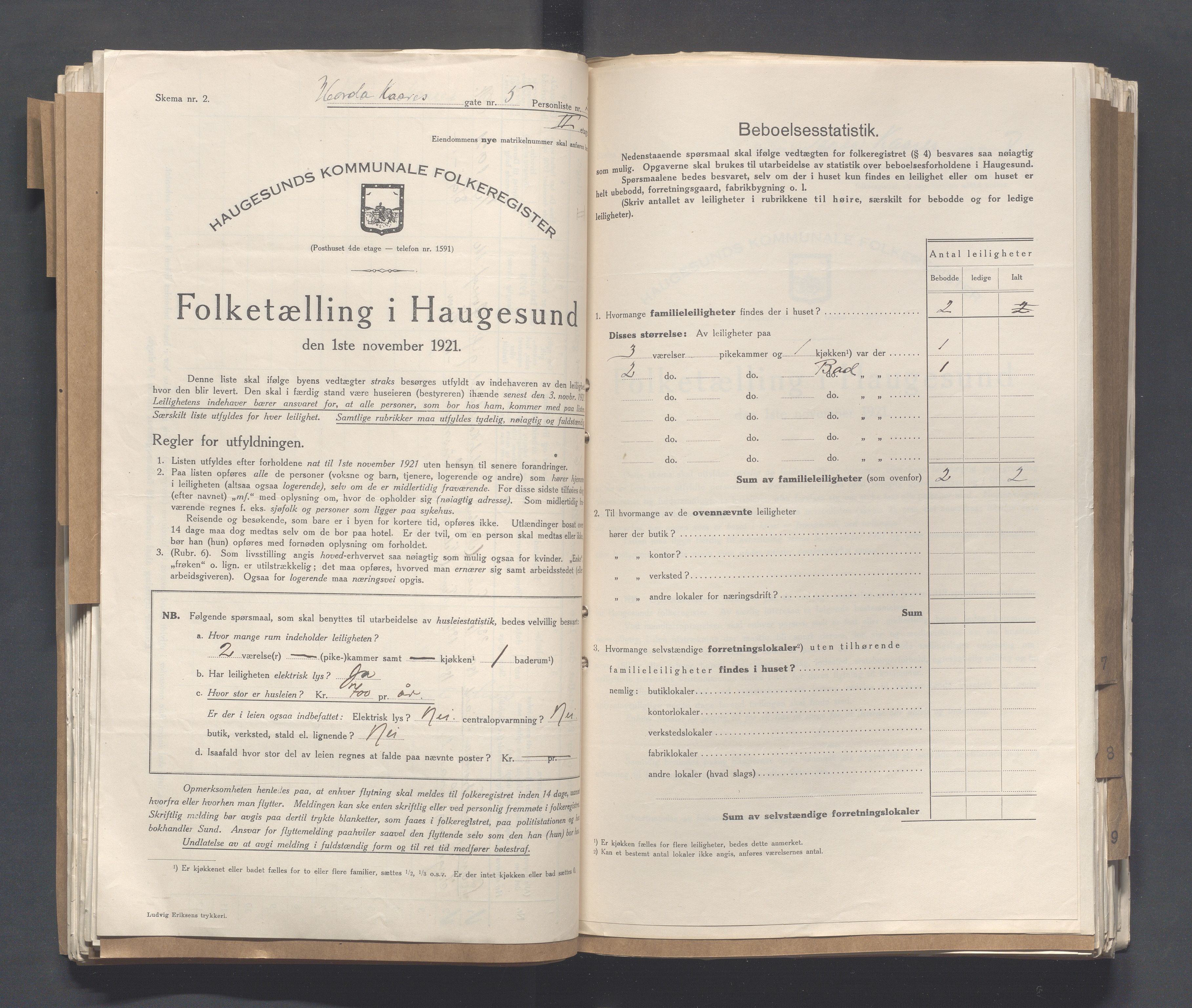 IKAR, Local census 1.11.1921 for Haugesund, 1921, p. 2356