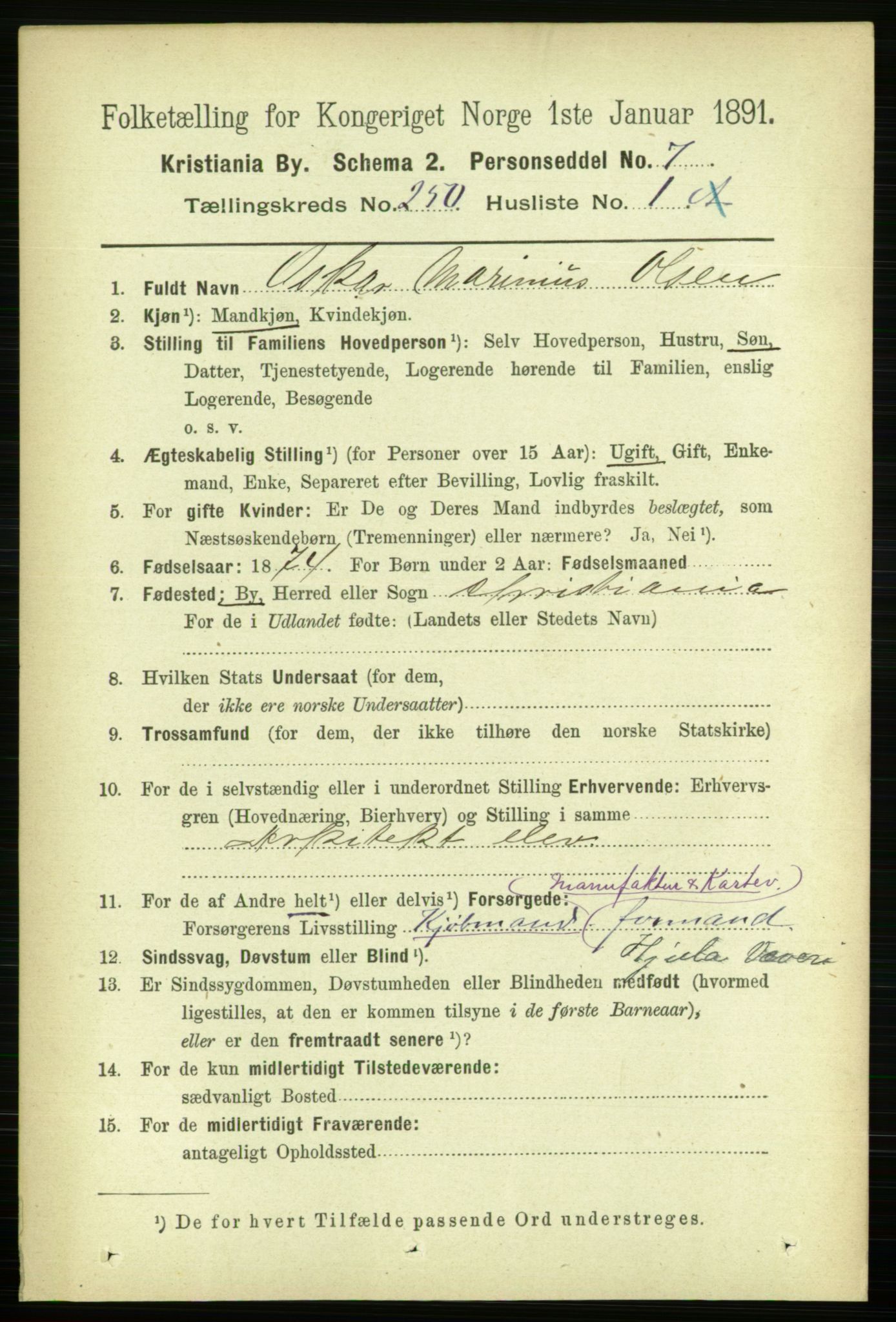 RA, 1891 census for 0301 Kristiania, 1891, p. 152742