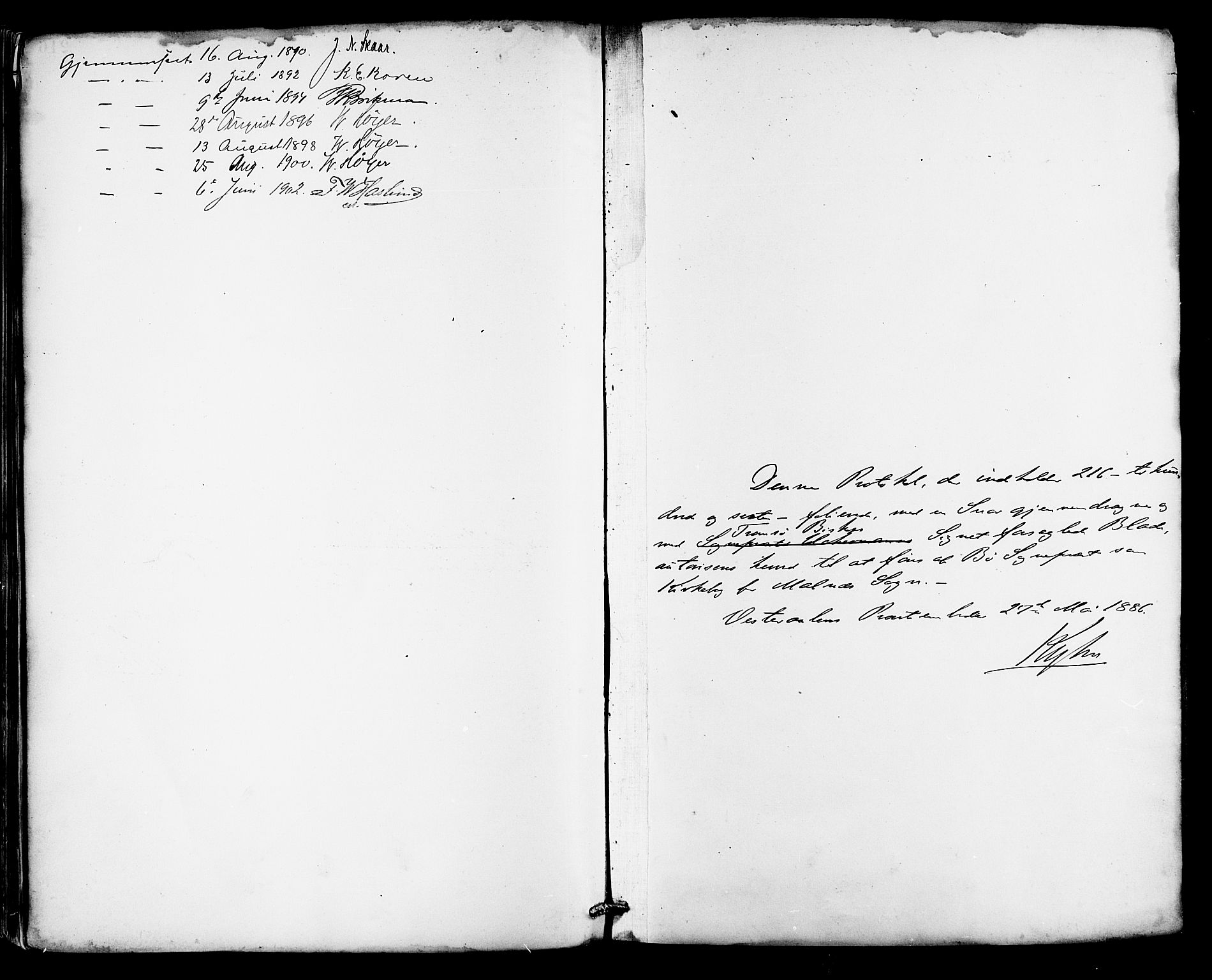 Ministerialprotokoller, klokkerbøker og fødselsregistre - Nordland, SAT/A-1459/892/L1320: Parish register (official) no. 892A01, 1886-1901