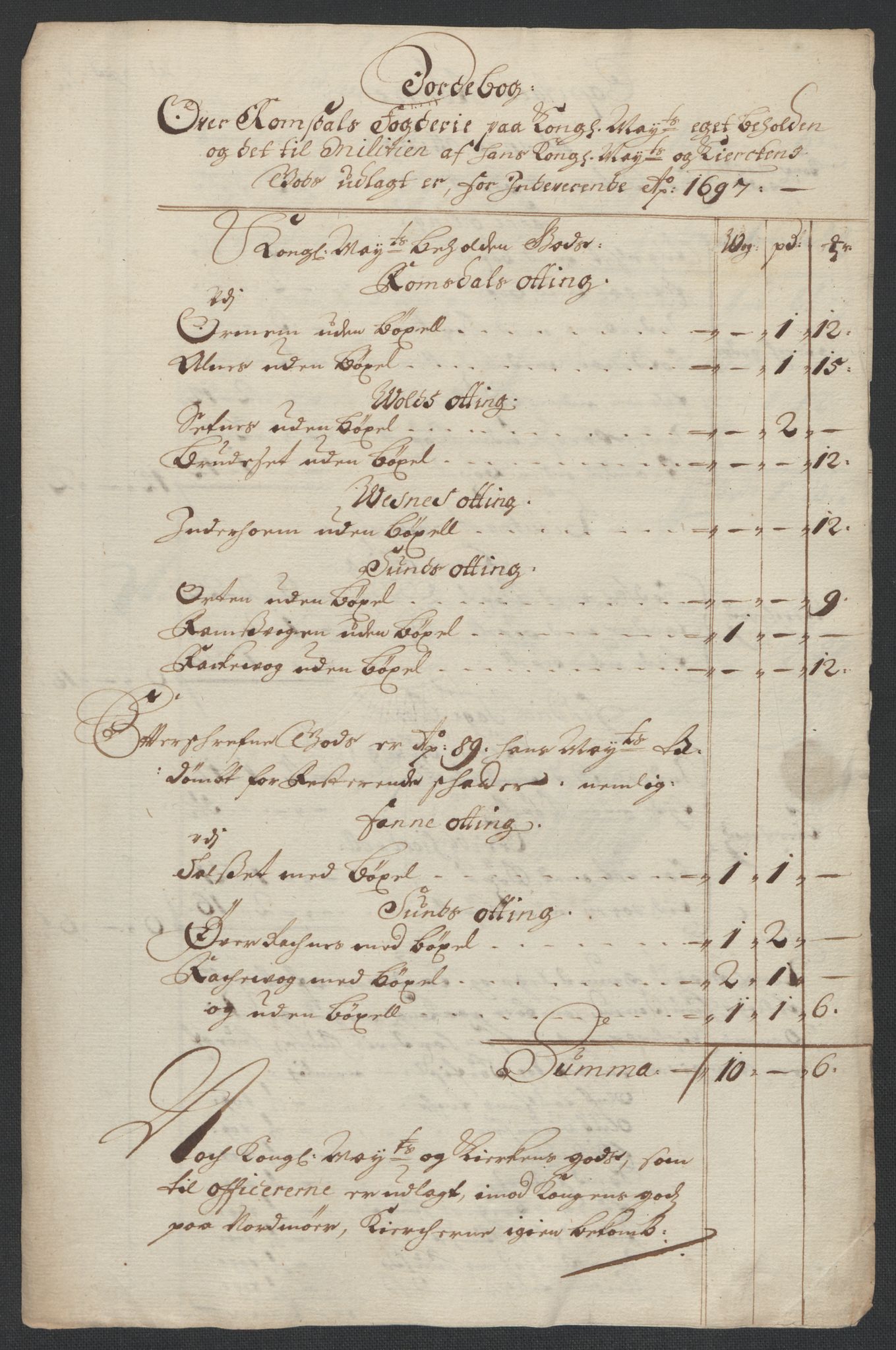 Rentekammeret inntil 1814, Reviderte regnskaper, Fogderegnskap, RA/EA-4092/R55/L3653: Fogderegnskap Romsdal, 1697-1698, p. 106
