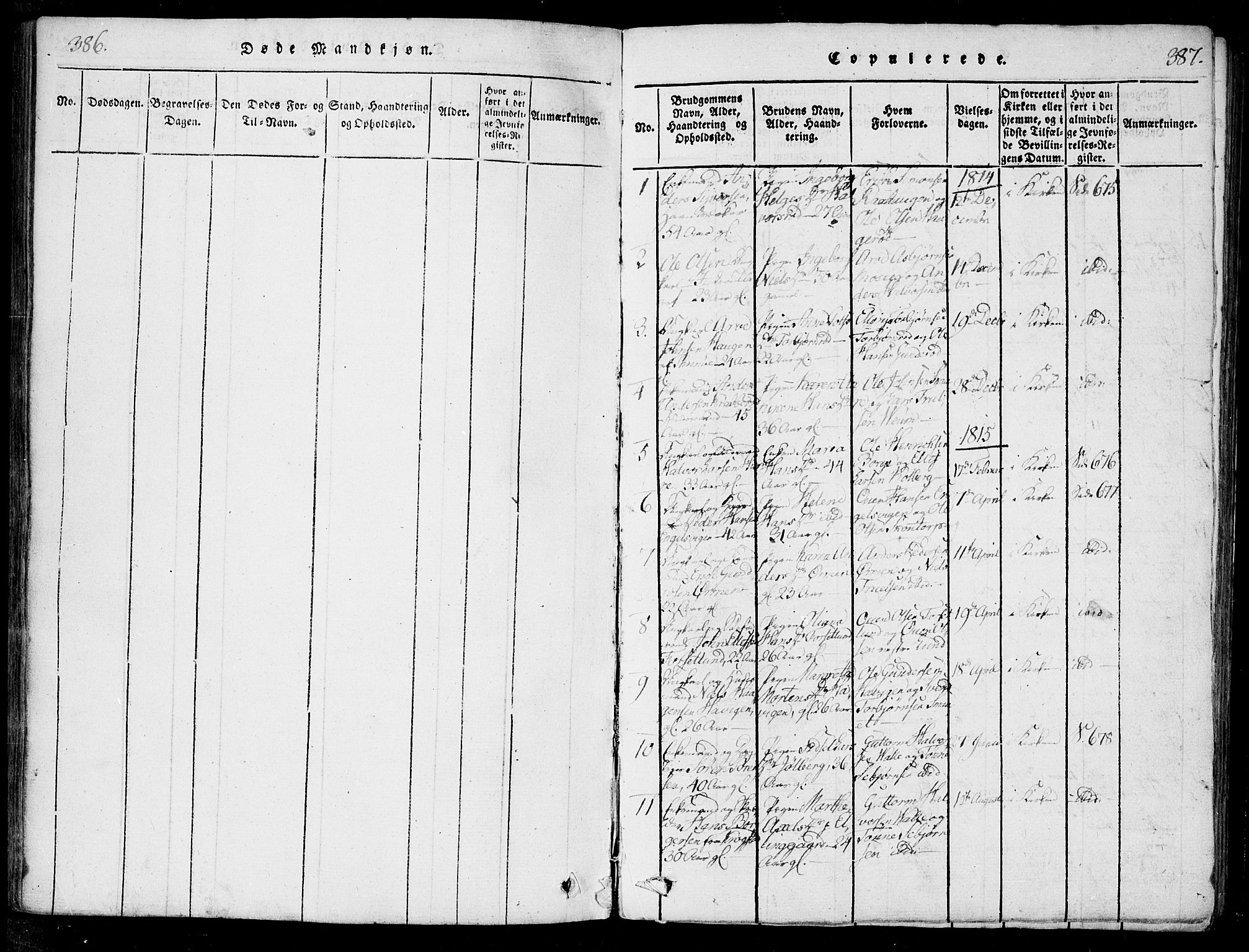 Onsøy prestekontor Kirkebøker, SAO/A-10914/F/Fa/L0002: Parish register (official) no. I 2, 1814-1840, p. 386-387