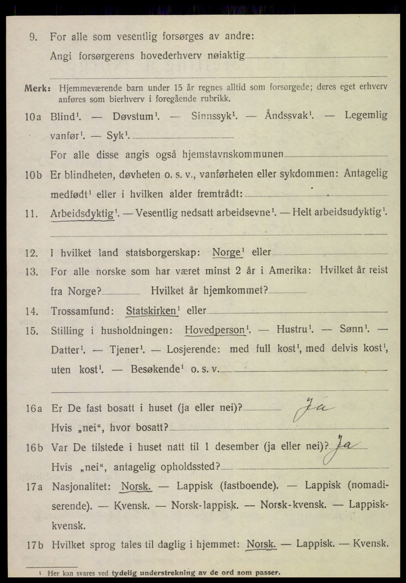 SAT, 1920 census for Vik, 1920, p. 3568