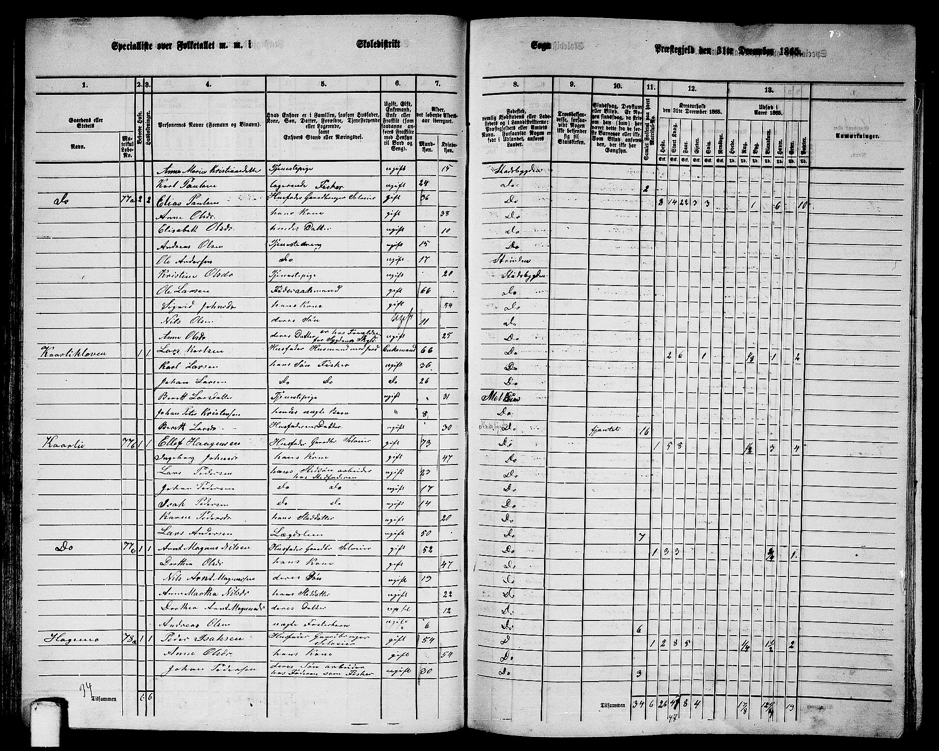 RA, 1865 census for Stadsbygd, 1865, p. 55