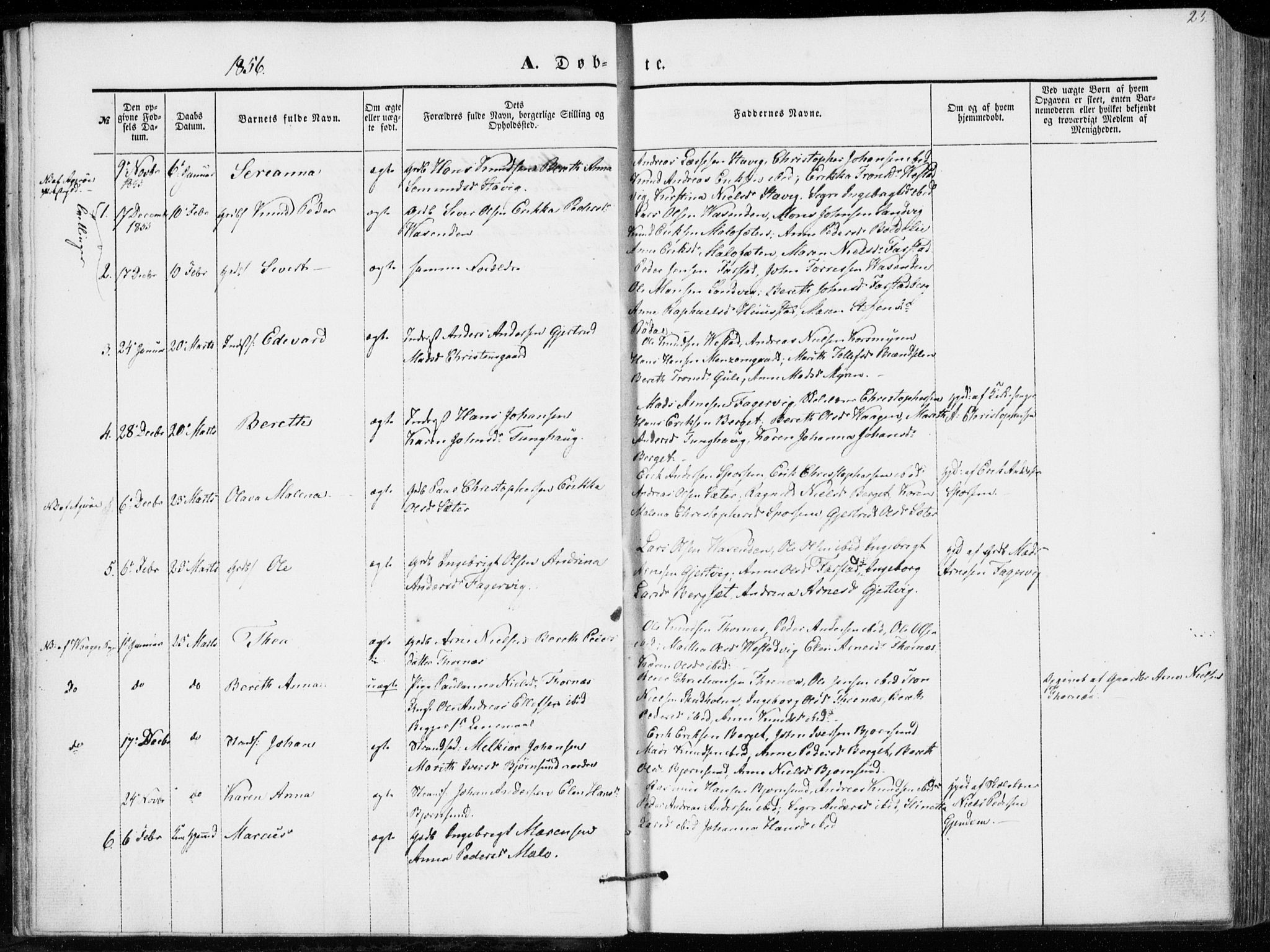 Ministerialprotokoller, klokkerbøker og fødselsregistre - Møre og Romsdal, AV/SAT-A-1454/566/L0767: Parish register (official) no. 566A06, 1852-1868, p. 23