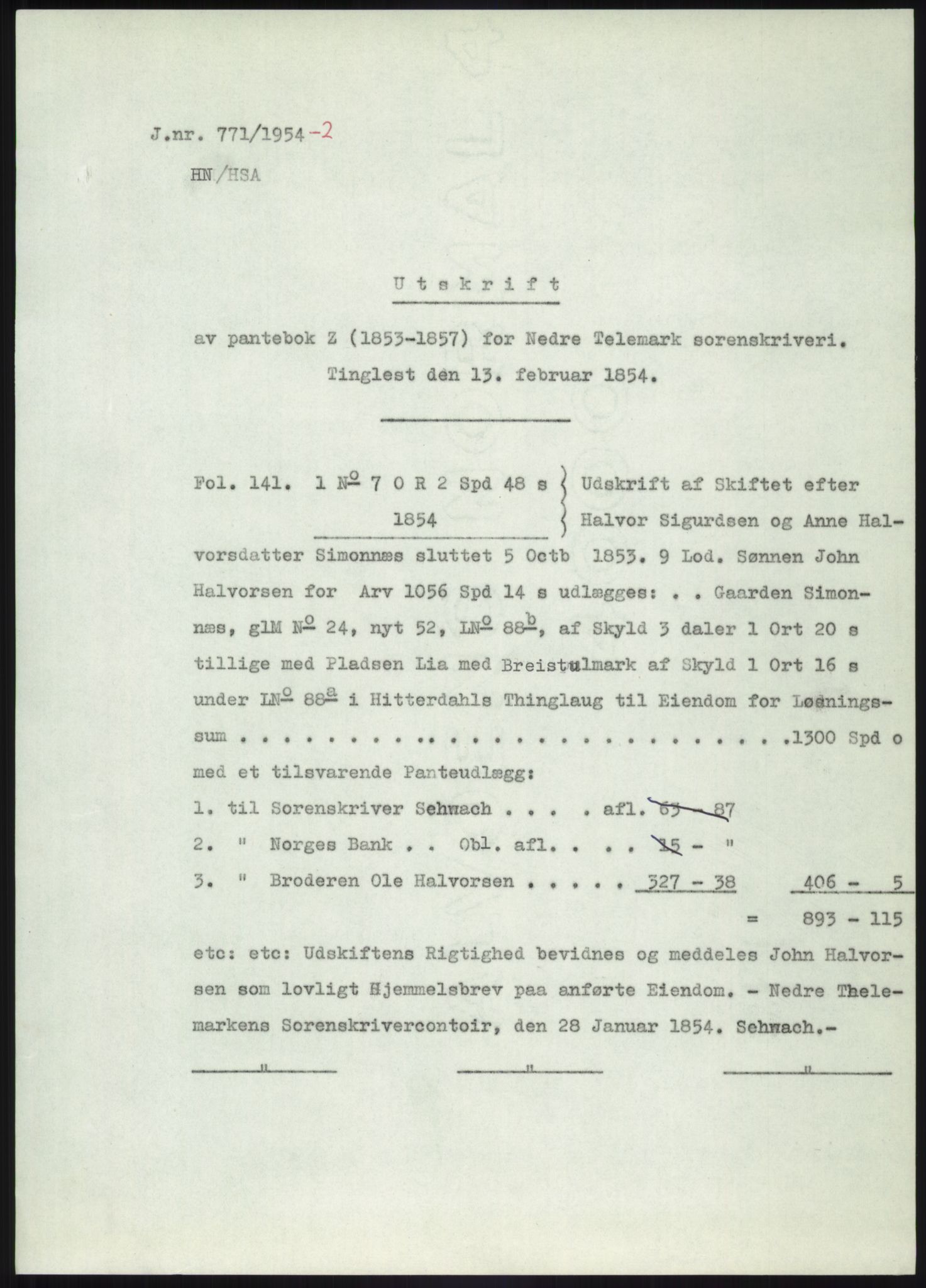 Statsarkivet i Kongsberg, SAKO/A-0001, 1944-1954, p. 396