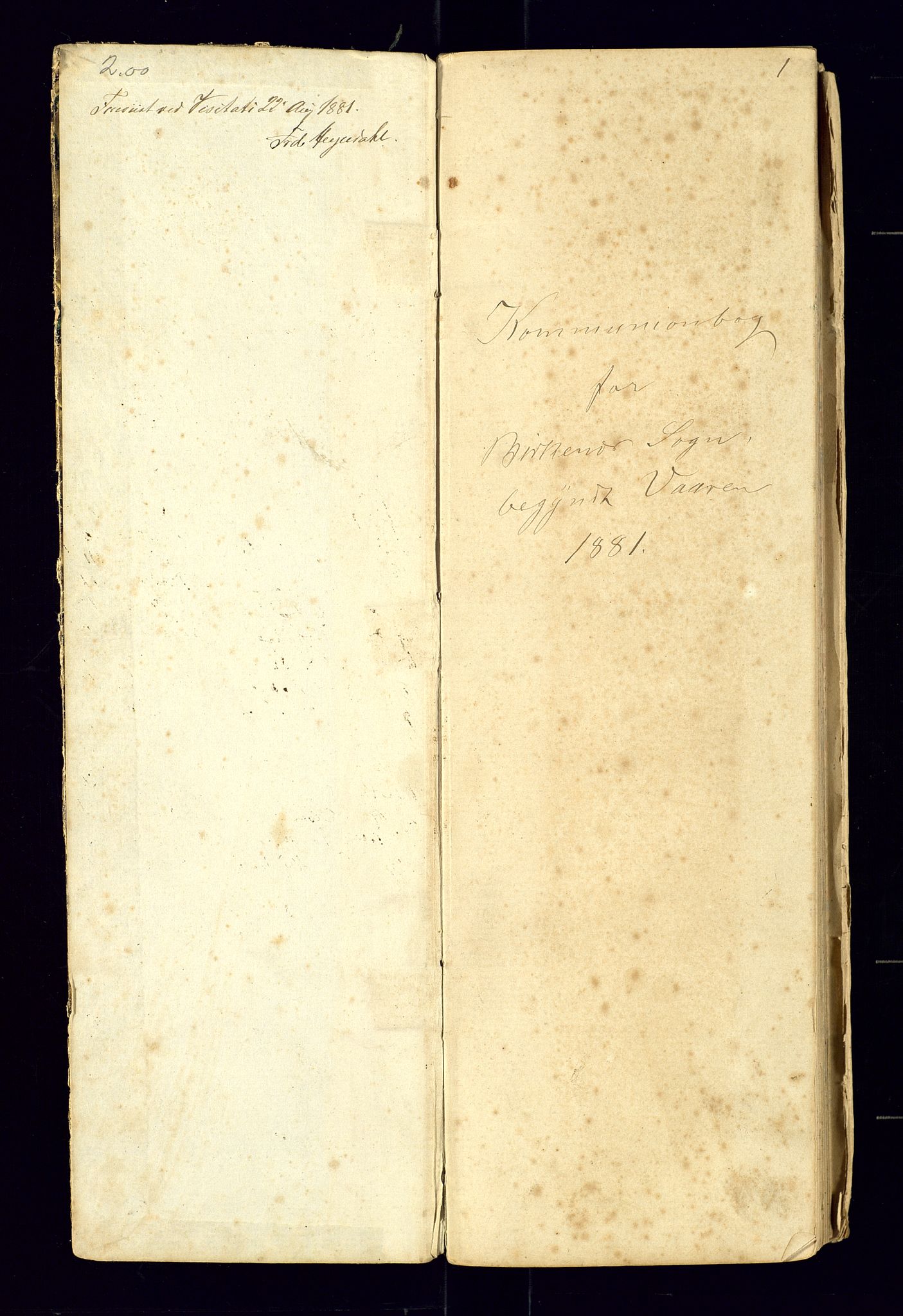 Birkenes sokneprestkontor, SAK/1111-0004/F/Fc/L0007: Communicants register no. C-7, 1881-1891, p. 1