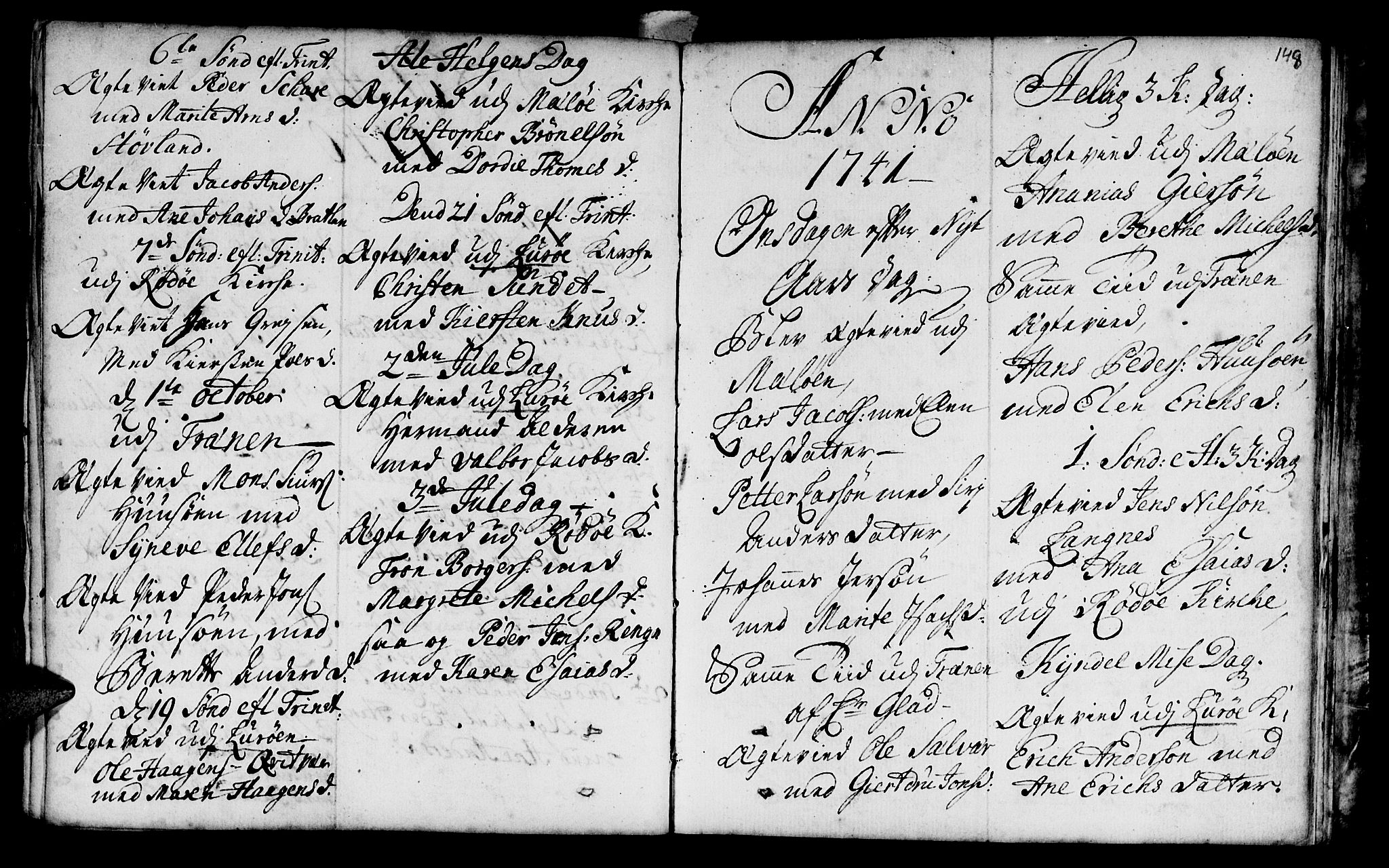 Ministerialprotokoller, klokkerbøker og fødselsregistre - Nordland, SAT/A-1459/841/L0586: Parish register (official) no. 841A01, 1739-1750, p. 148
