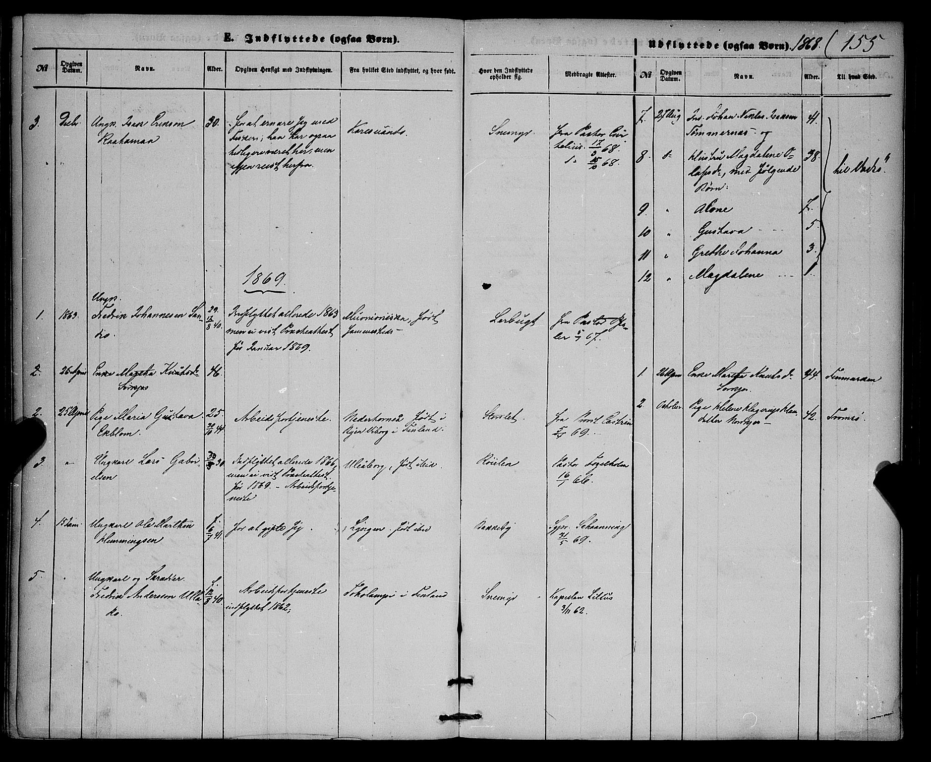 Skjervøy sokneprestkontor, AV/SATØ-S-1300/H/Ha/Haa/L0013kirke: Parish register (official) no. 13, 1863-1877, p. 155
