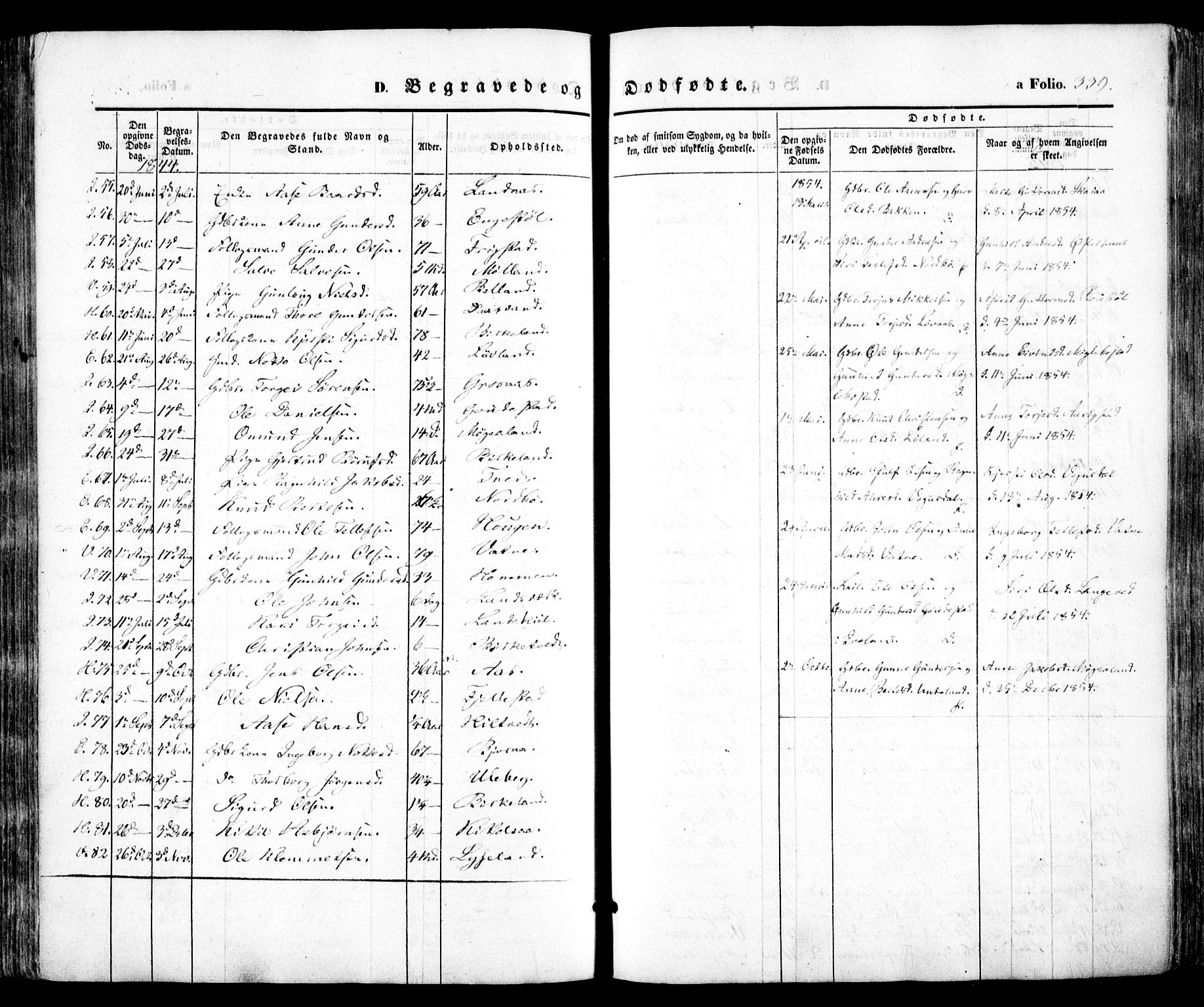 Evje sokneprestkontor, SAK/1111-0008/F/Fa/Faa/L0005: Parish register (official) no. A 5, 1843-1865, p. 339