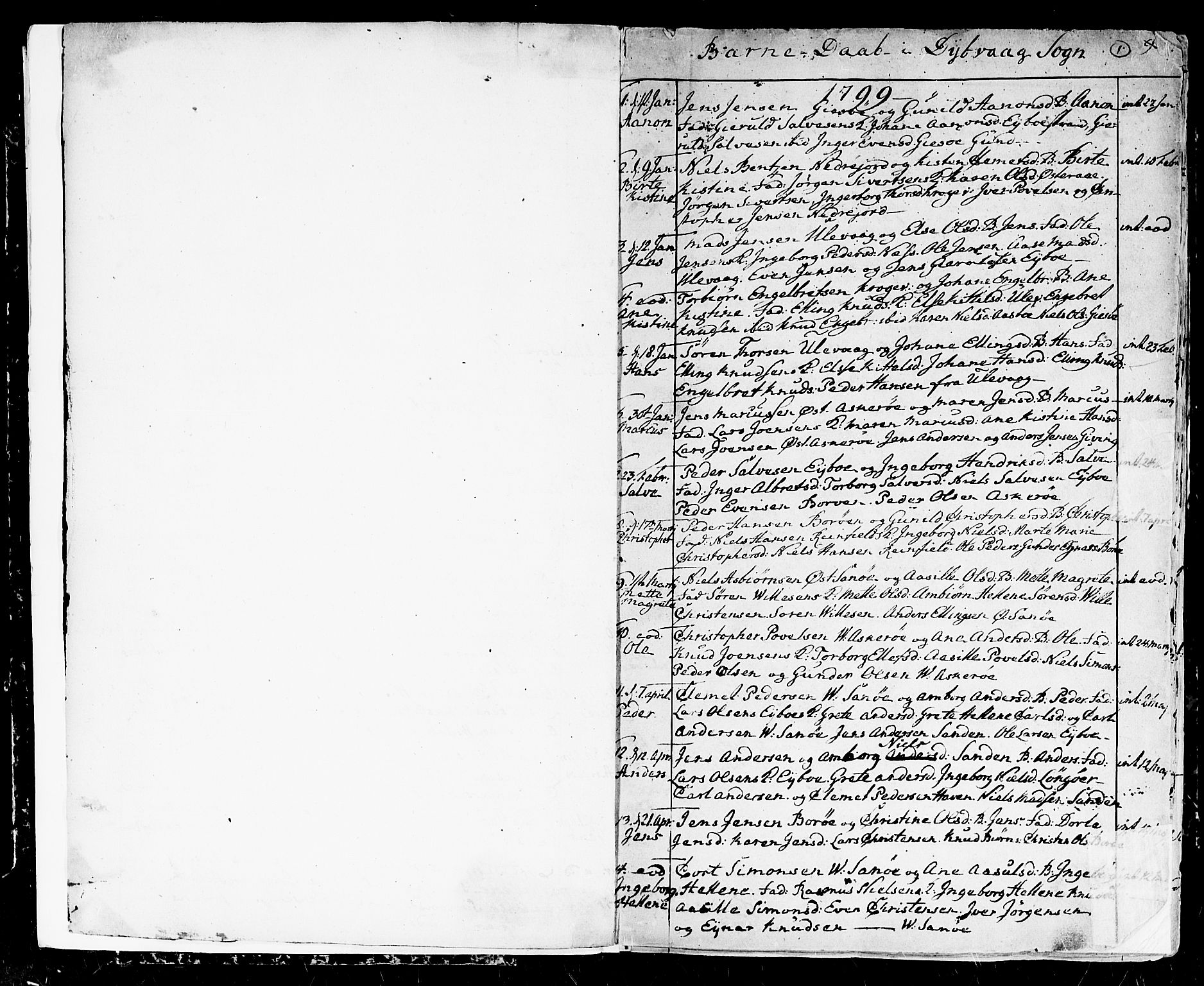 Holt sokneprestkontor, AV/SAK-1111-0021/F/Fa/L0001: Parish register (official) no. A 1 /3, 1721-1812, p. 1