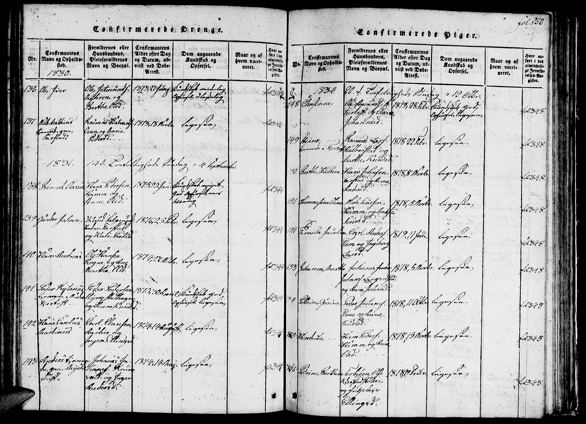 Ministerialprotokoller, klokkerbøker og fødselsregistre - Møre og Romsdal, AV/SAT-A-1454/536/L0506: Parish register (copy) no. 536C01, 1818-1859, p. 250