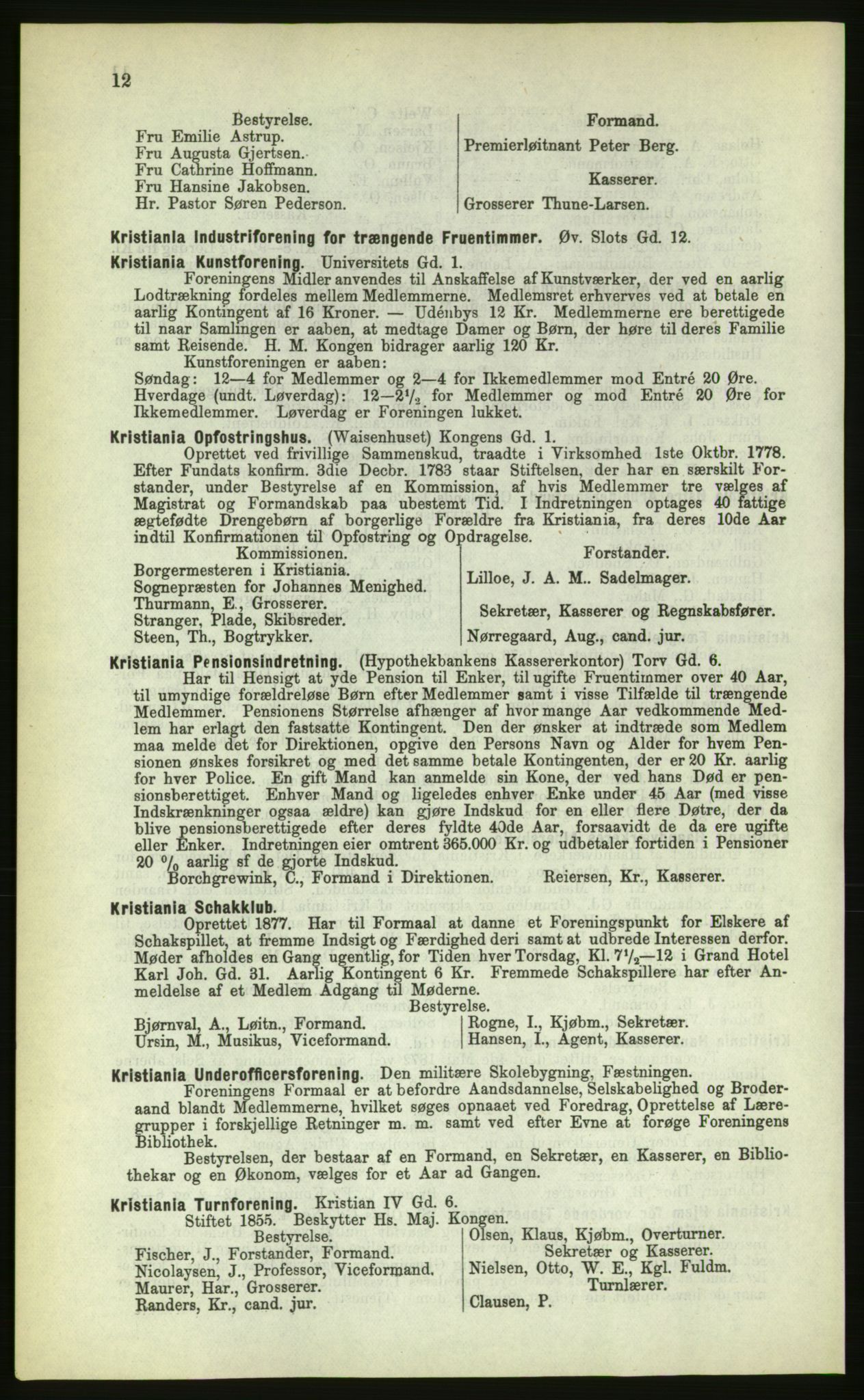 Kristiania/Oslo adressebok, PUBL/-, 1883, p. 12