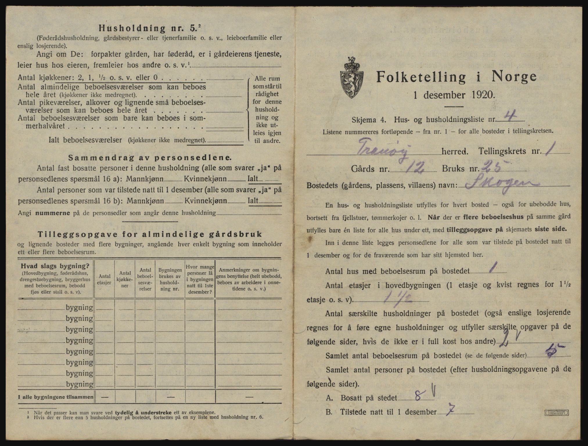 SATØ, 1920 census for Tranøy, 1920, p. 41