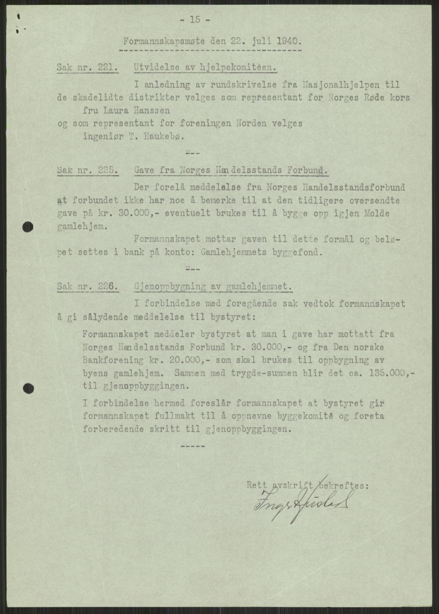 Forsvaret, Forsvarets krigshistoriske avdeling, AV/RA-RAFA-2017/Y/Ya/L0015: II-C-11-31 - Fylkesmenn.  Rapporter om krigsbegivenhetene 1940., 1940, p. 731