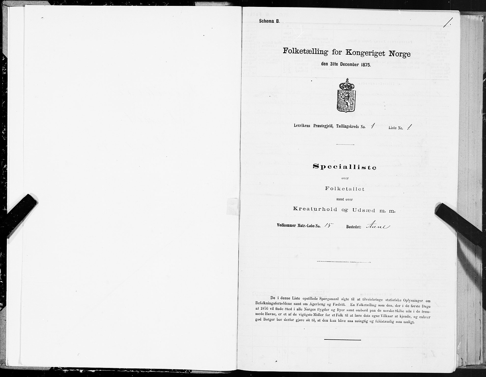 SAT, 1875 census for 1718P Leksvik, 1875, p. 1001