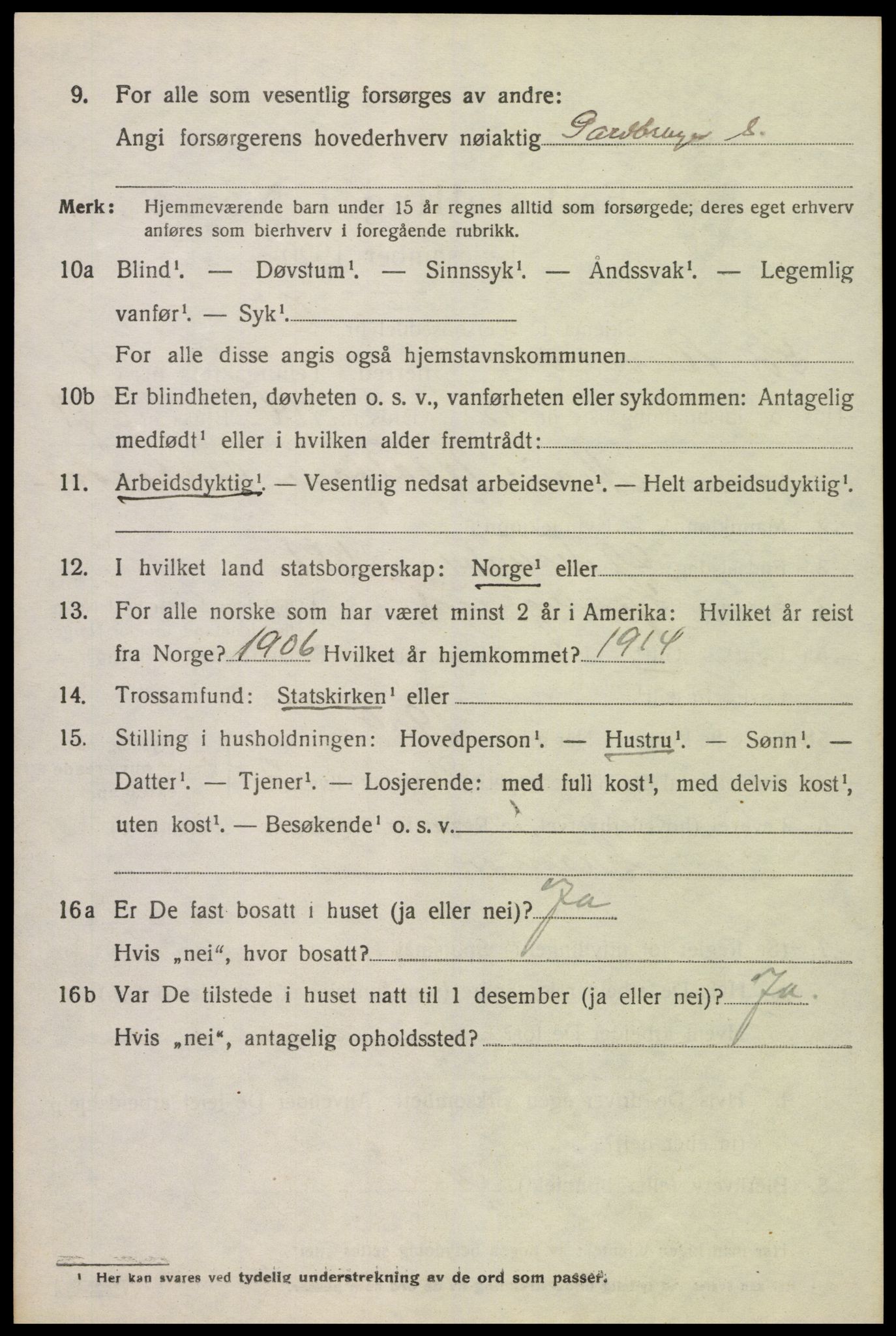 SAK, 1920 census for Sør-Audnedal, 1920, p. 6700