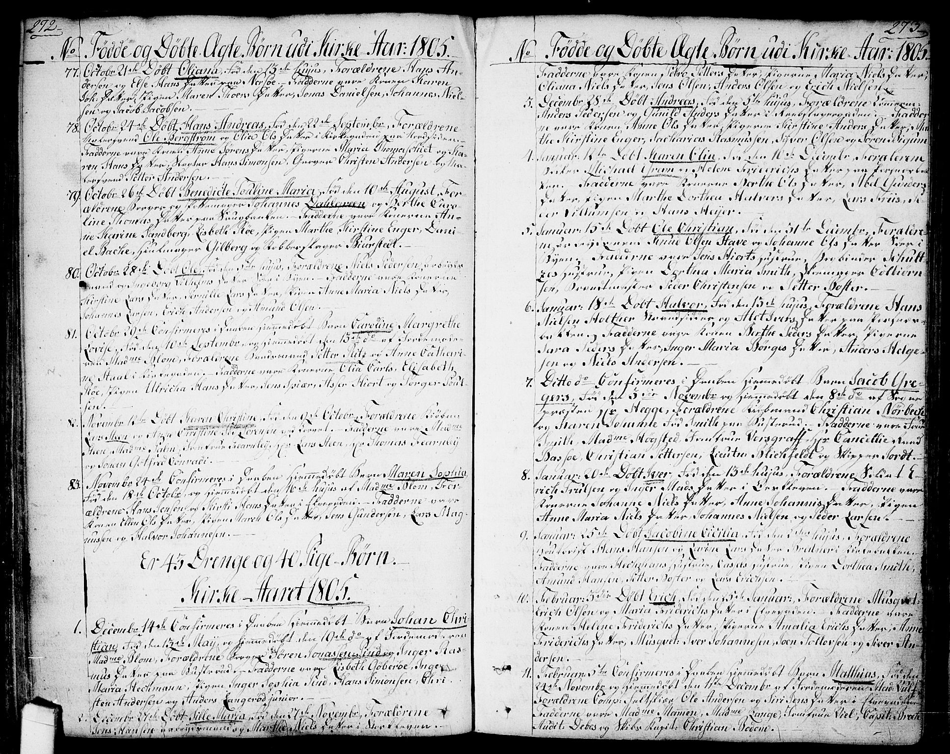 Halden prestekontor Kirkebøker, SAO/A-10909/F/Fa/L0002: Parish register (official) no. I 2, 1792-1812, p. 272-273