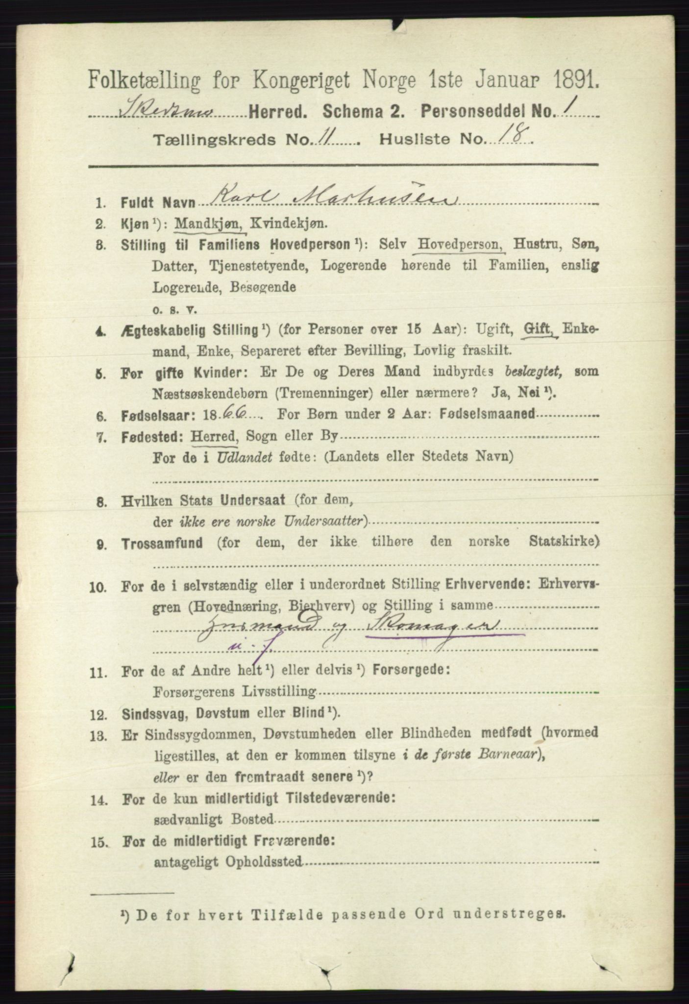 RA, 1891 census for 0231 Skedsmo, 1891, p. 6285