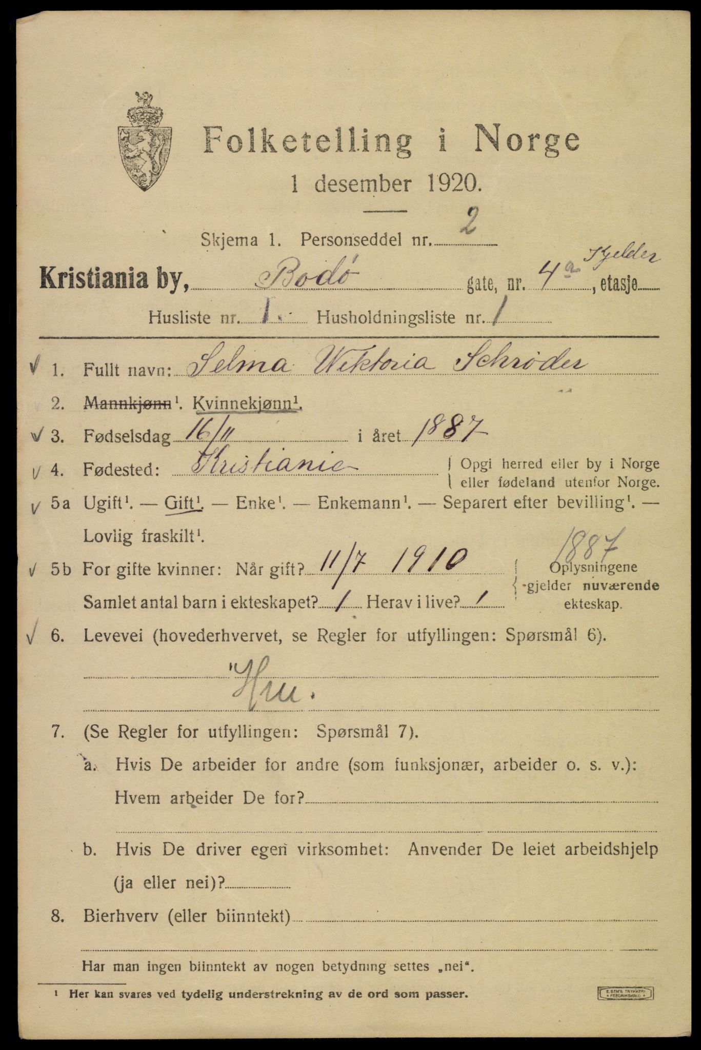 SAO, 1920 census for Kristiania, 1920, p. 163955