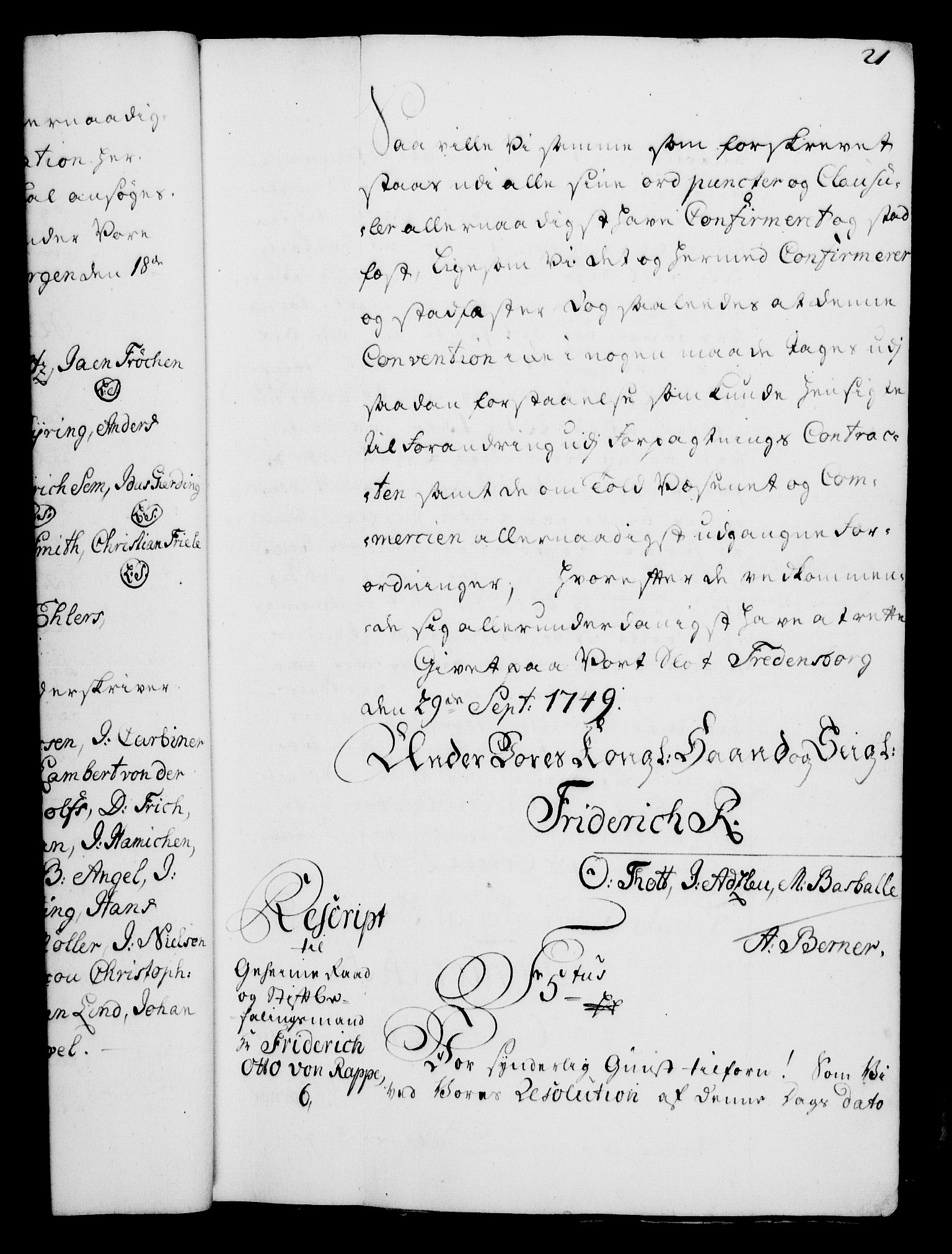 Rentekammeret, Kammerkanselliet, AV/RA-EA-3111/G/Gg/Gga/L0006: Norsk ekspedisjonsprotokoll med register (merket RK 53.6), 1749-1759, p. 21