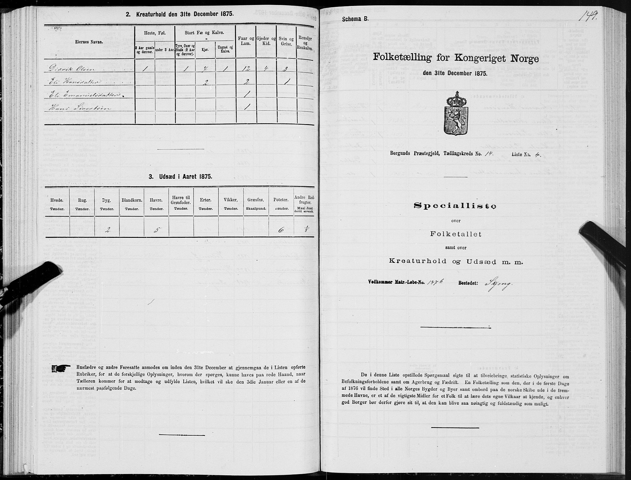 SAT, 1875 census for 1531P Borgund, 1875, p. 7149