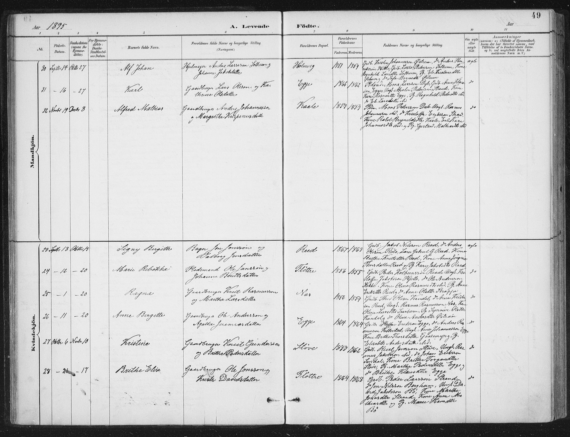 Gloppen sokneprestembete, AV/SAB-A-80101/H/Haa/Haac/L0002: Parish register (official) no. C  2, 1887-1904, p. 49