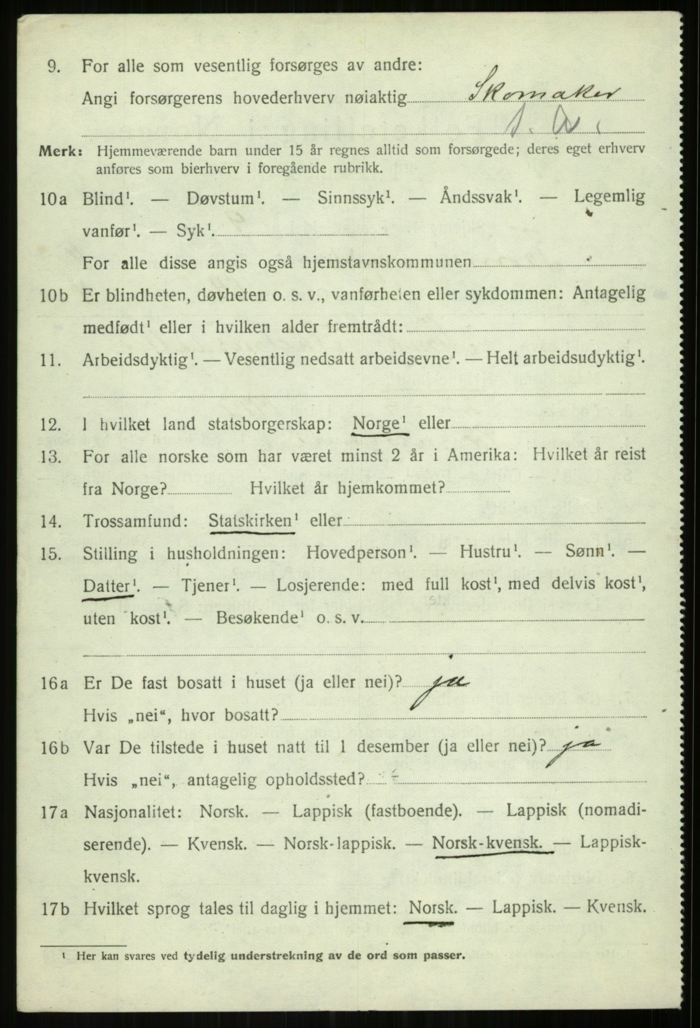 SATØ, 1920 census for Tromsøysund, 1920, p. 7241