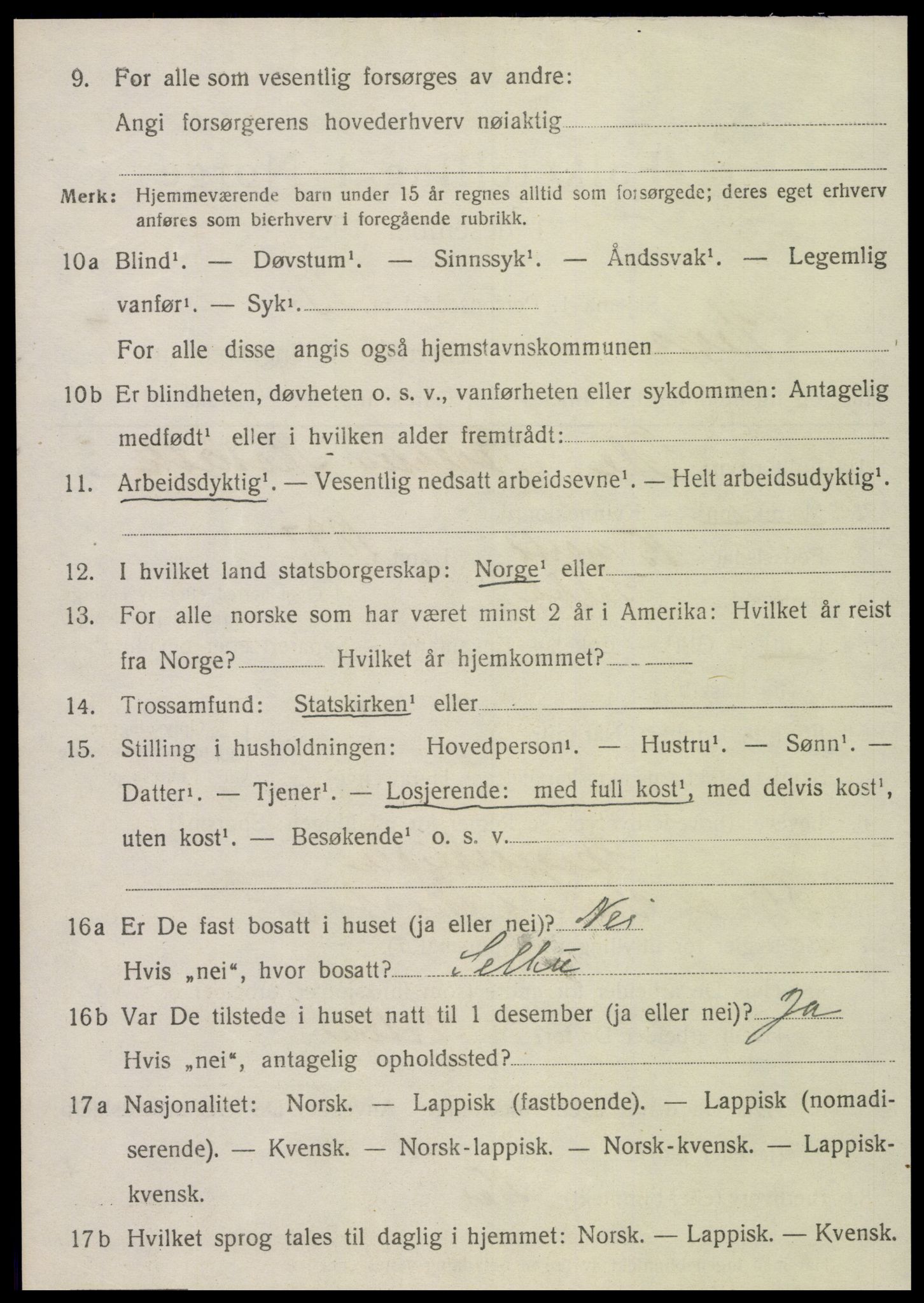 SAT, 1920 census for Hegra, 1920, p. 5583