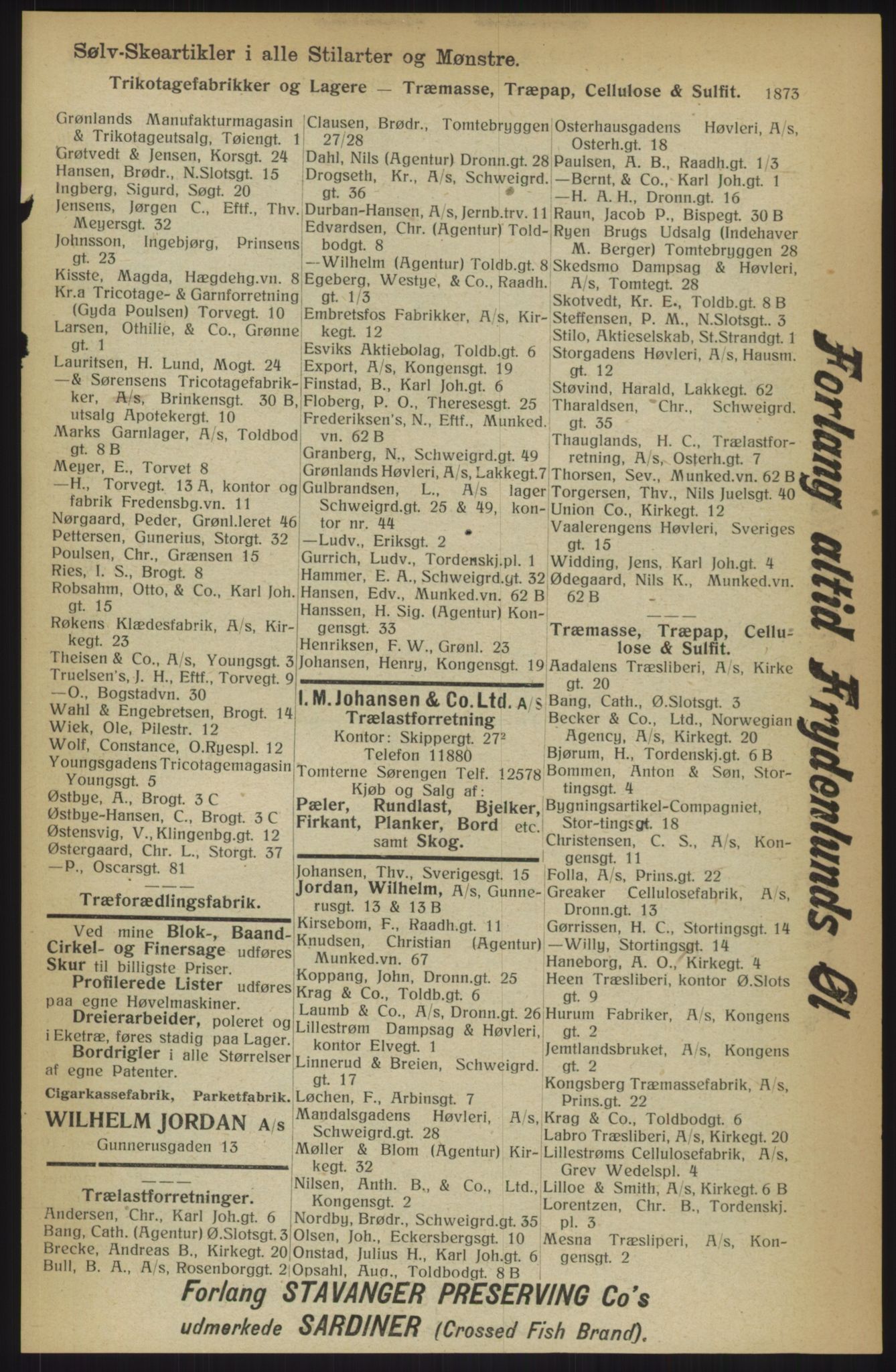 Kristiania/Oslo adressebok, PUBL/-, 1914, p. 1873