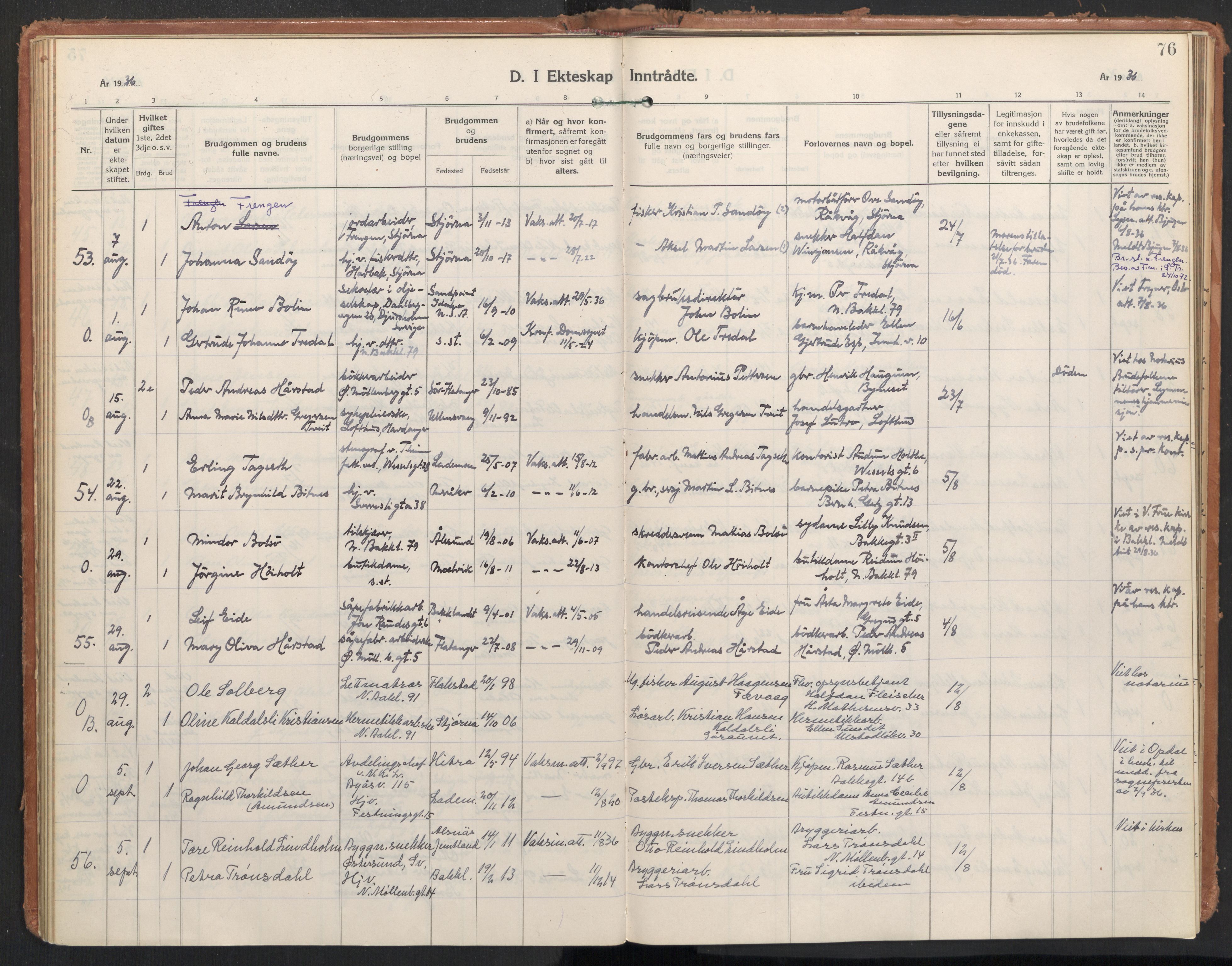 Ministerialprotokoller, klokkerbøker og fødselsregistre - Sør-Trøndelag, AV/SAT-A-1456/604/L0209: Parish register (official) no. 604A29, 1931-1945, p. 76