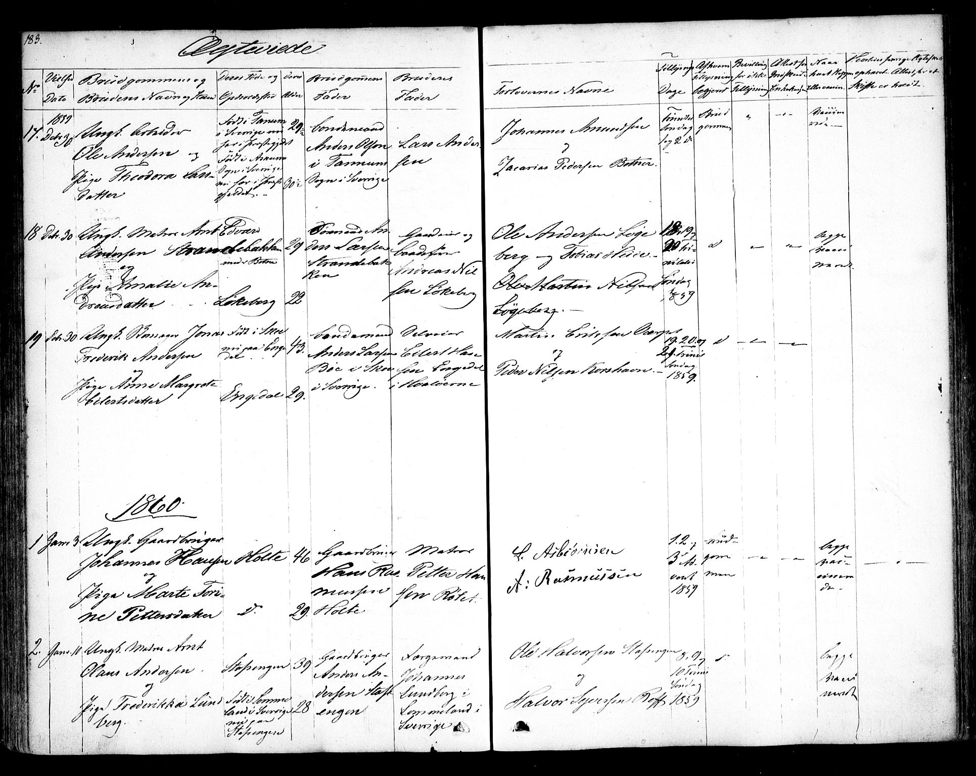 Hvaler prestekontor Kirkebøker, SAO/A-2001/F/Fa/L0006: Parish register (official) no. I 6, 1846-1863, p. 183