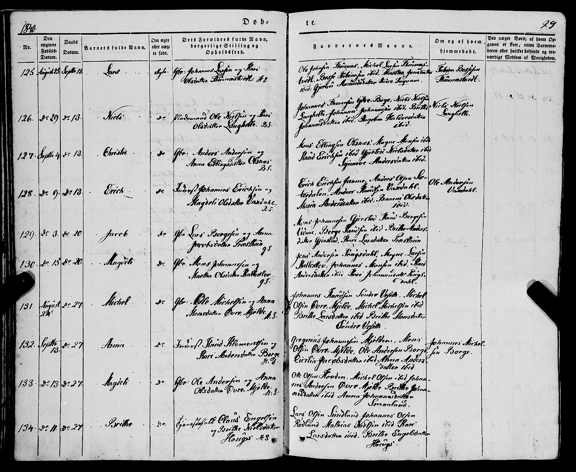 Haus sokneprestembete, AV/SAB-A-75601/H/Haa: Parish register (official) no. A 15, 1838-1847, p. 29