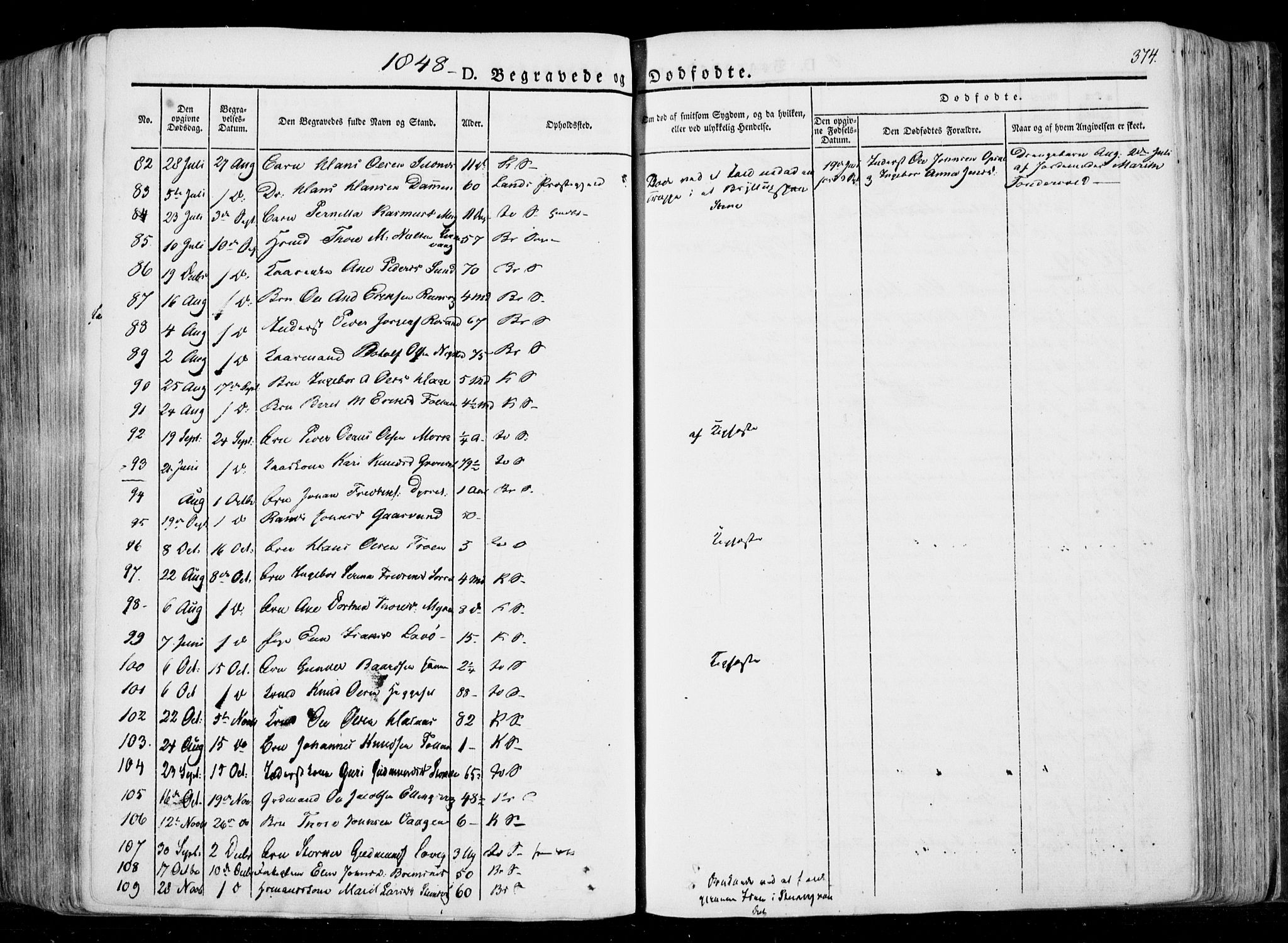 Ministerialprotokoller, klokkerbøker og fødselsregistre - Møre og Romsdal, SAT/A-1454/568/L0803: Parish register (official) no. 568A10, 1830-1853, p. 374