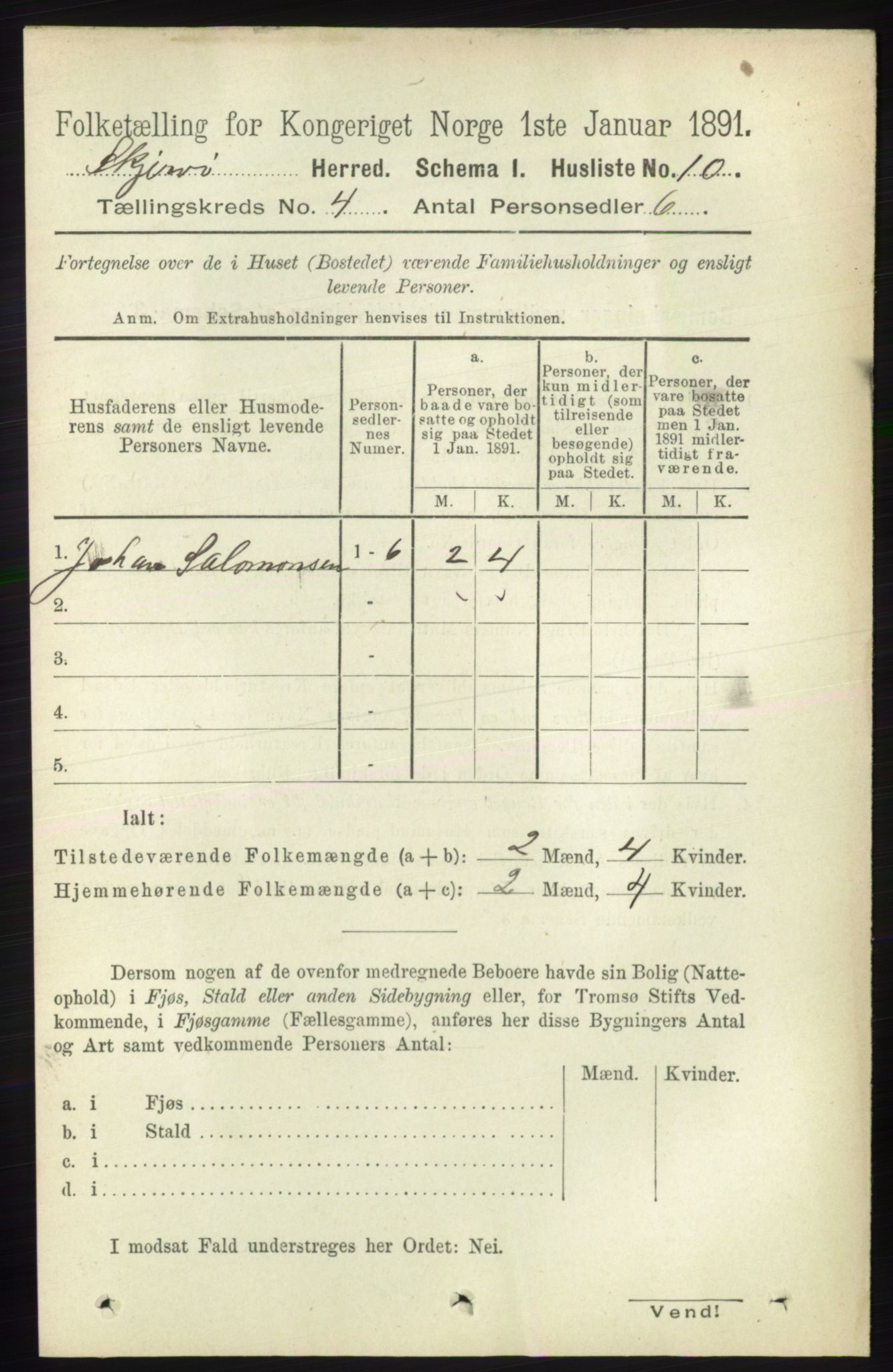 RA, 1891 census for 1941 Skjervøy, 1891, p. 2233