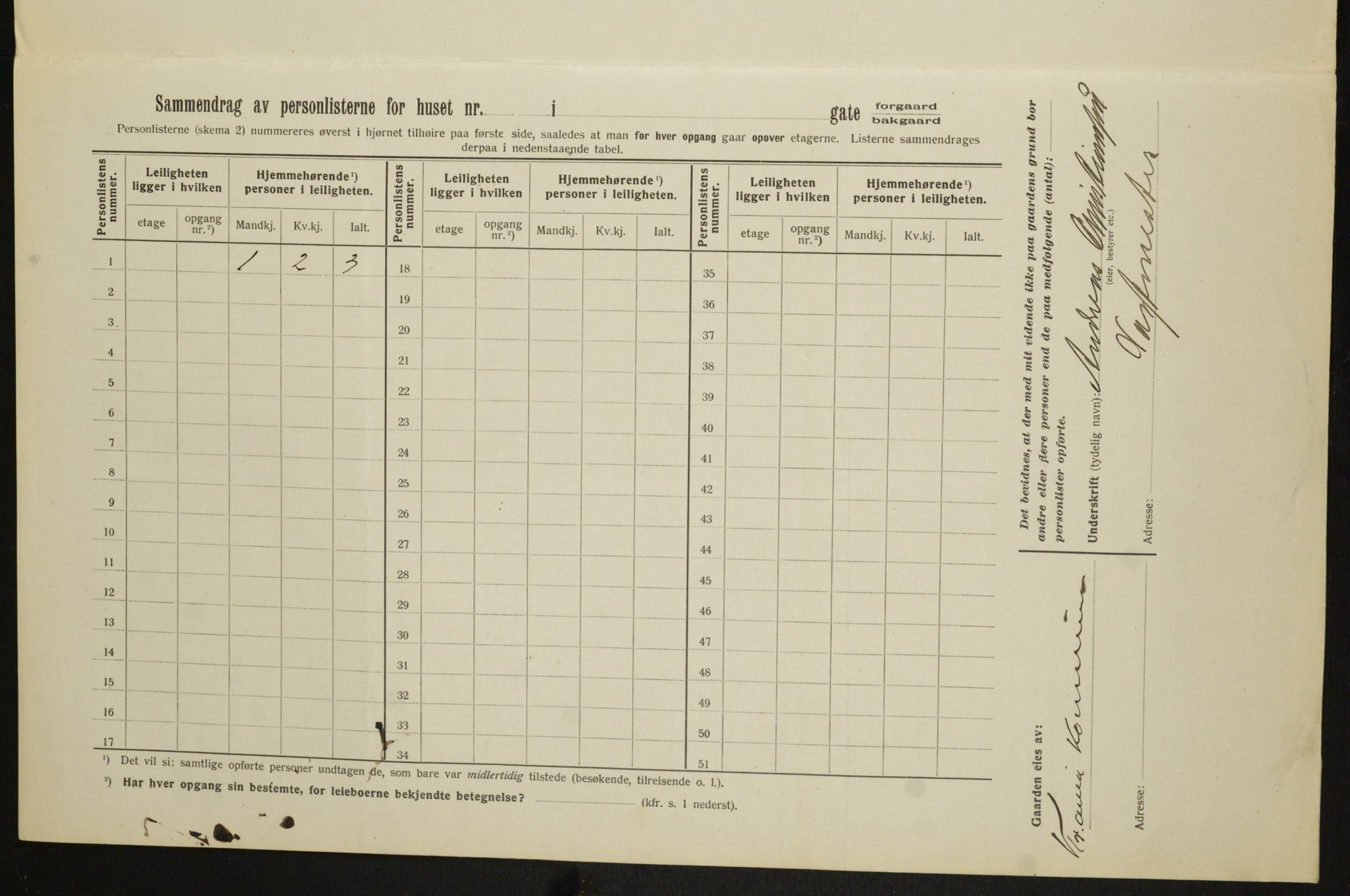 OBA, Municipal Census 1913 for Kristiania, 1913, p. 41357