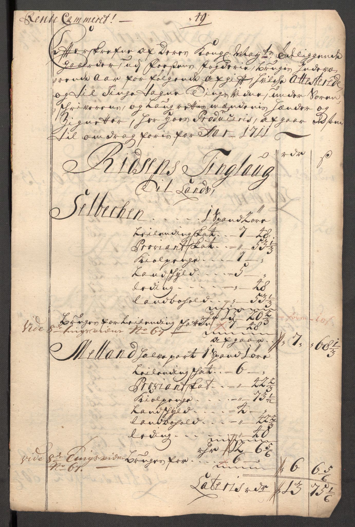 Rentekammeret inntil 1814, Reviderte regnskaper, Fogderegnskap, AV/RA-EA-4092/R57/L3860: Fogderegnskap Fosen, 1711, p. 200