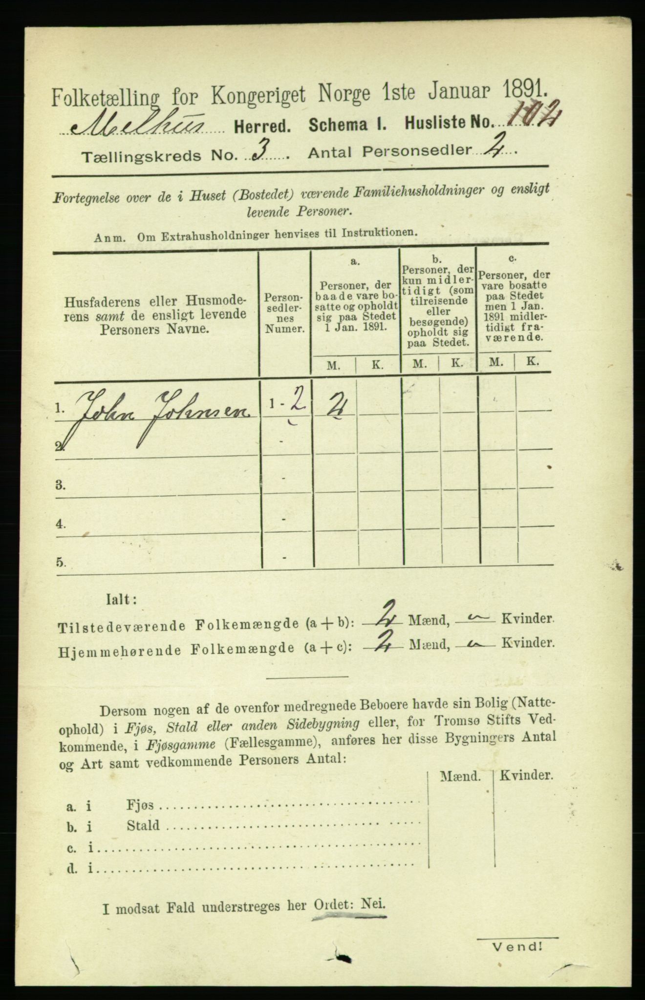 RA, 1891 census for 1653 Melhus, 1891, p. 1378