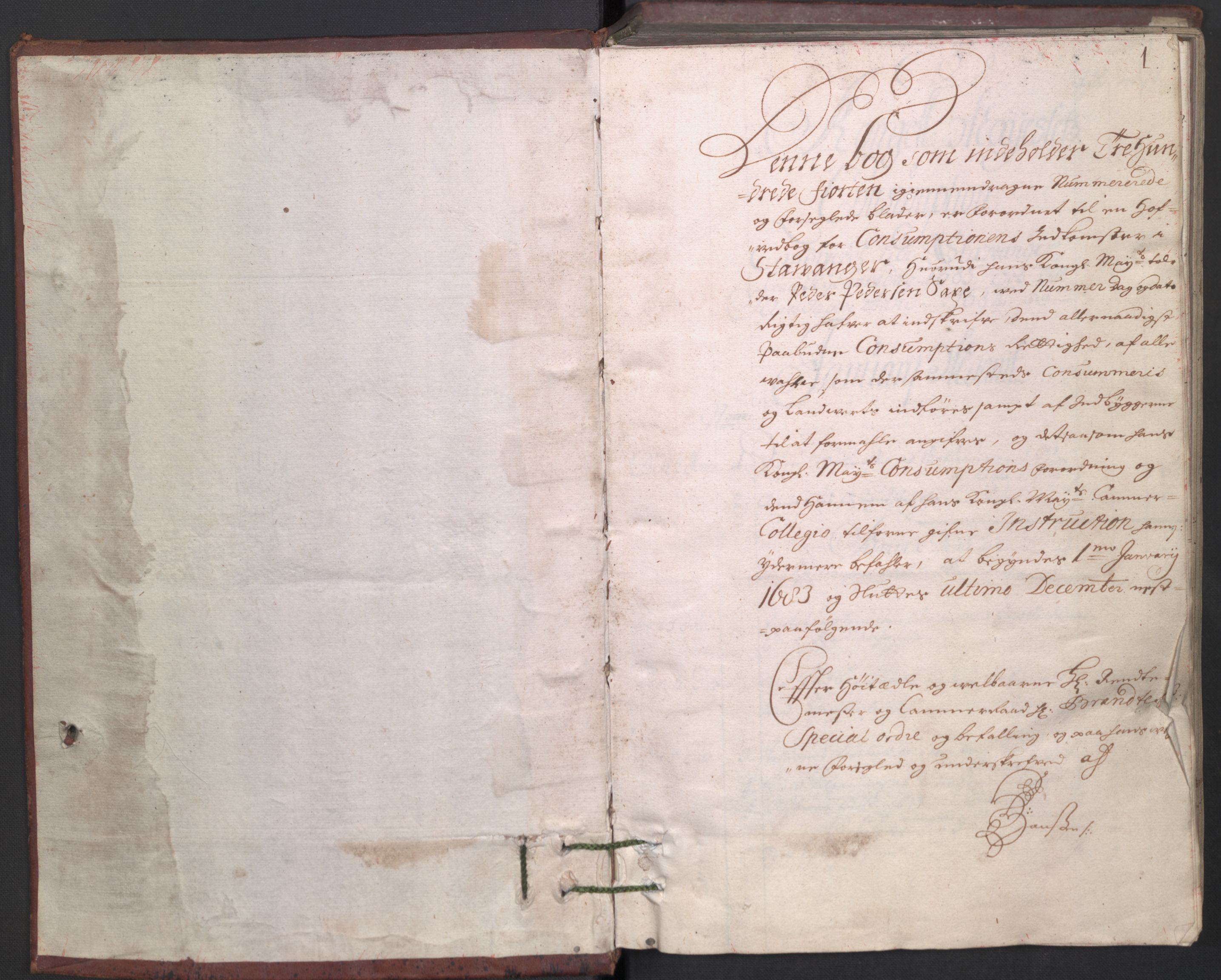 Rentekammeret inntil 1814, Reviderte regnskaper, Byregnskaper, AV/RA-EA-4066/R/Ro/L0330: [O24] Konsumpsjonsregnskap, 1683, p. 2